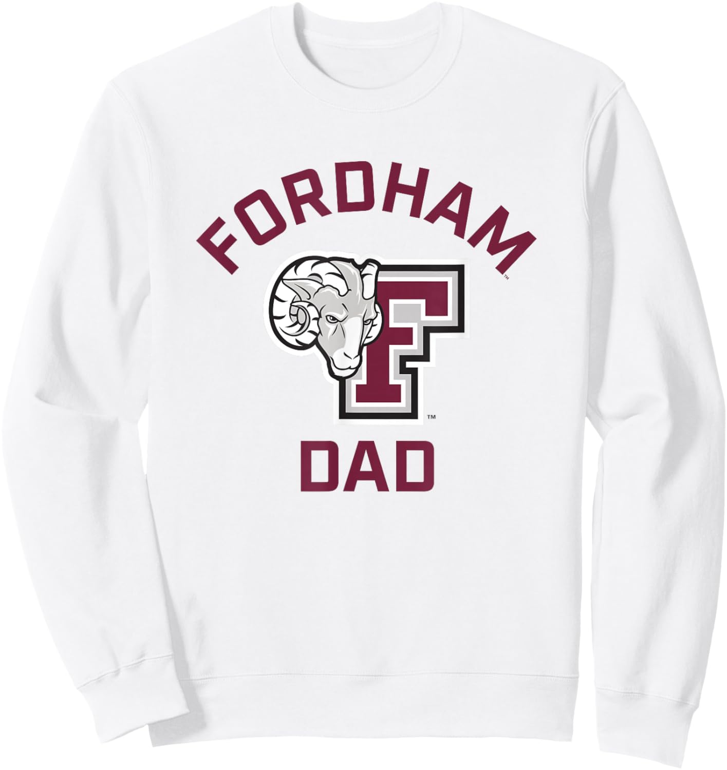 Fordham University Rams Arched Dad Sweatshirt - Sweatshirt | White