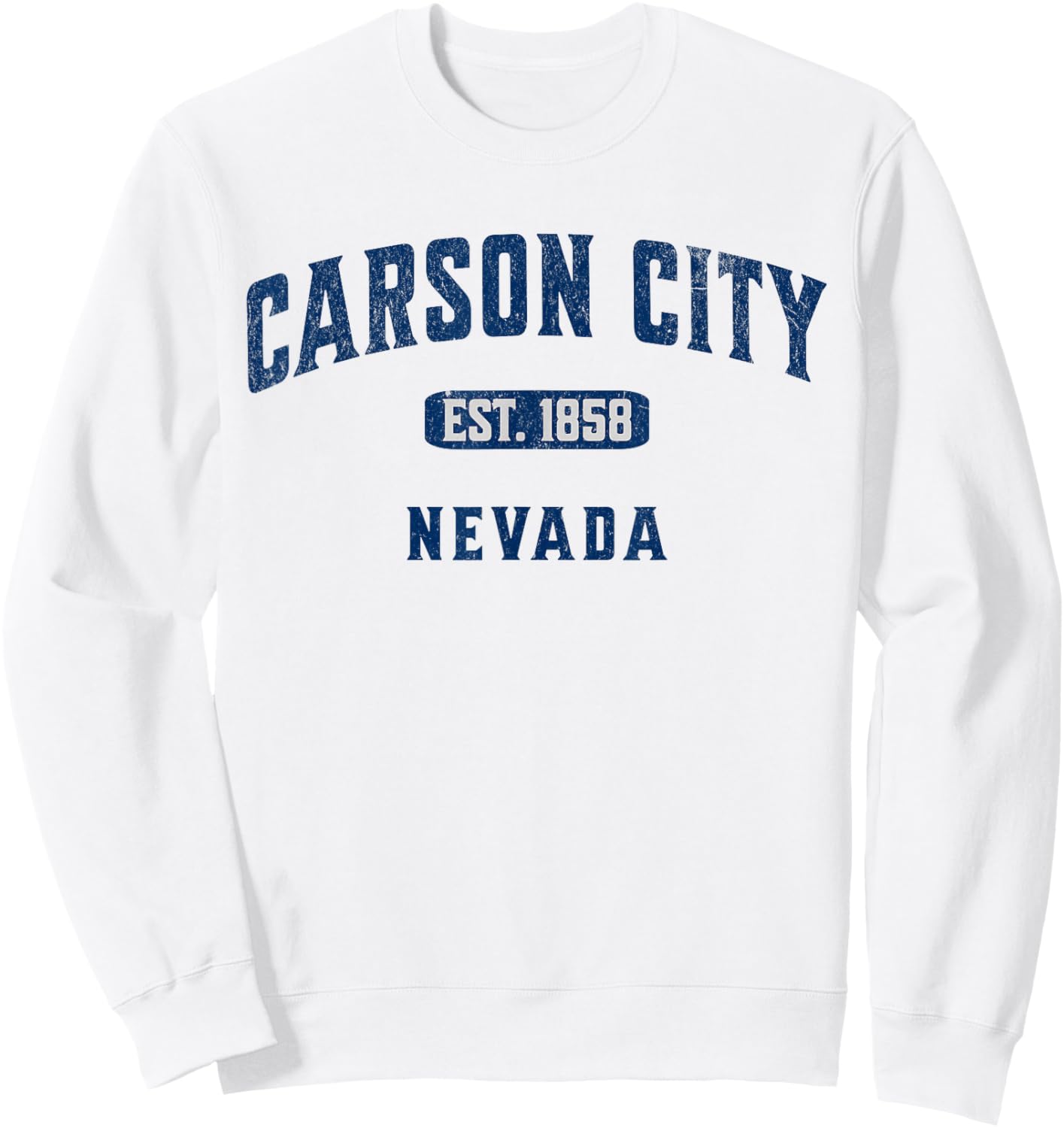Vintage Athletic Souvenir Visit Carson City Nevada Sweatshirt - Sweatshirt | White