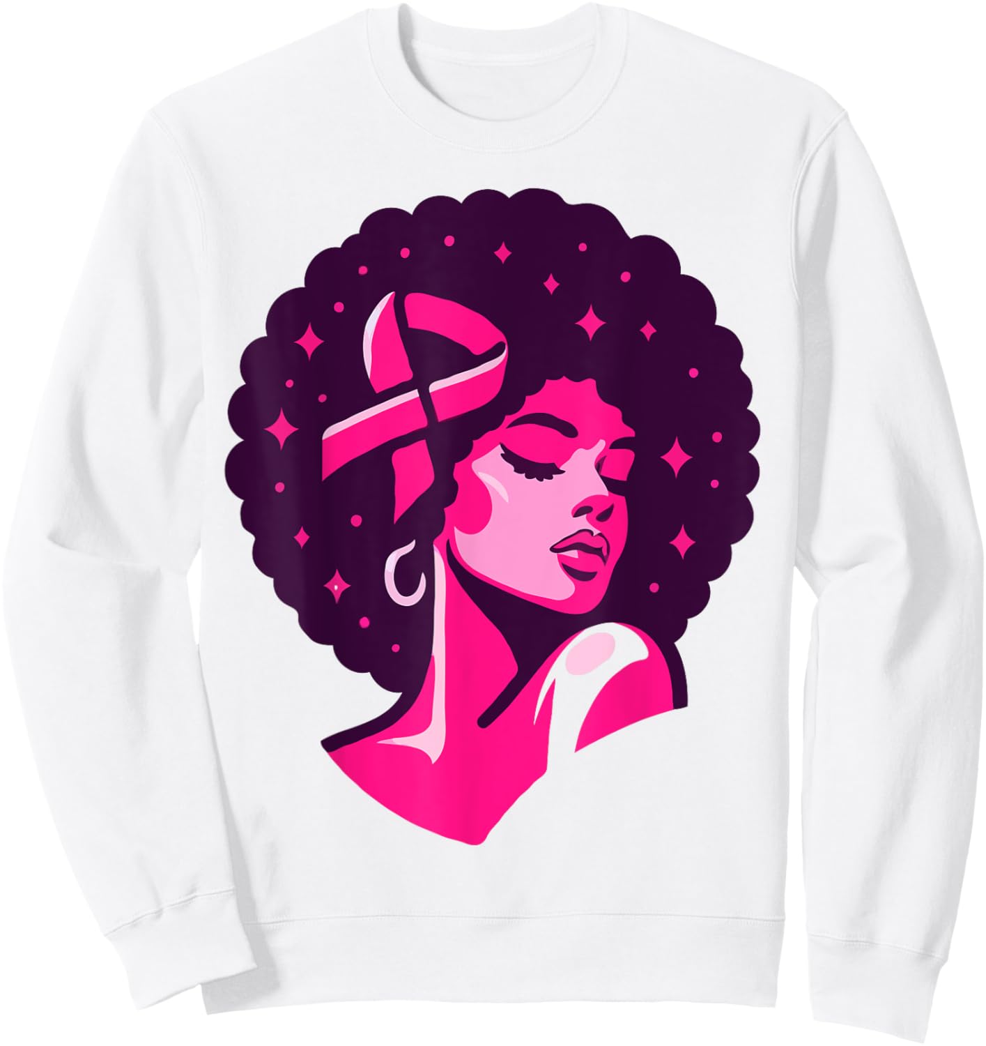 Breast Cancer Black African American Women Support Pink Sweatshirt - Sweatshirt | White