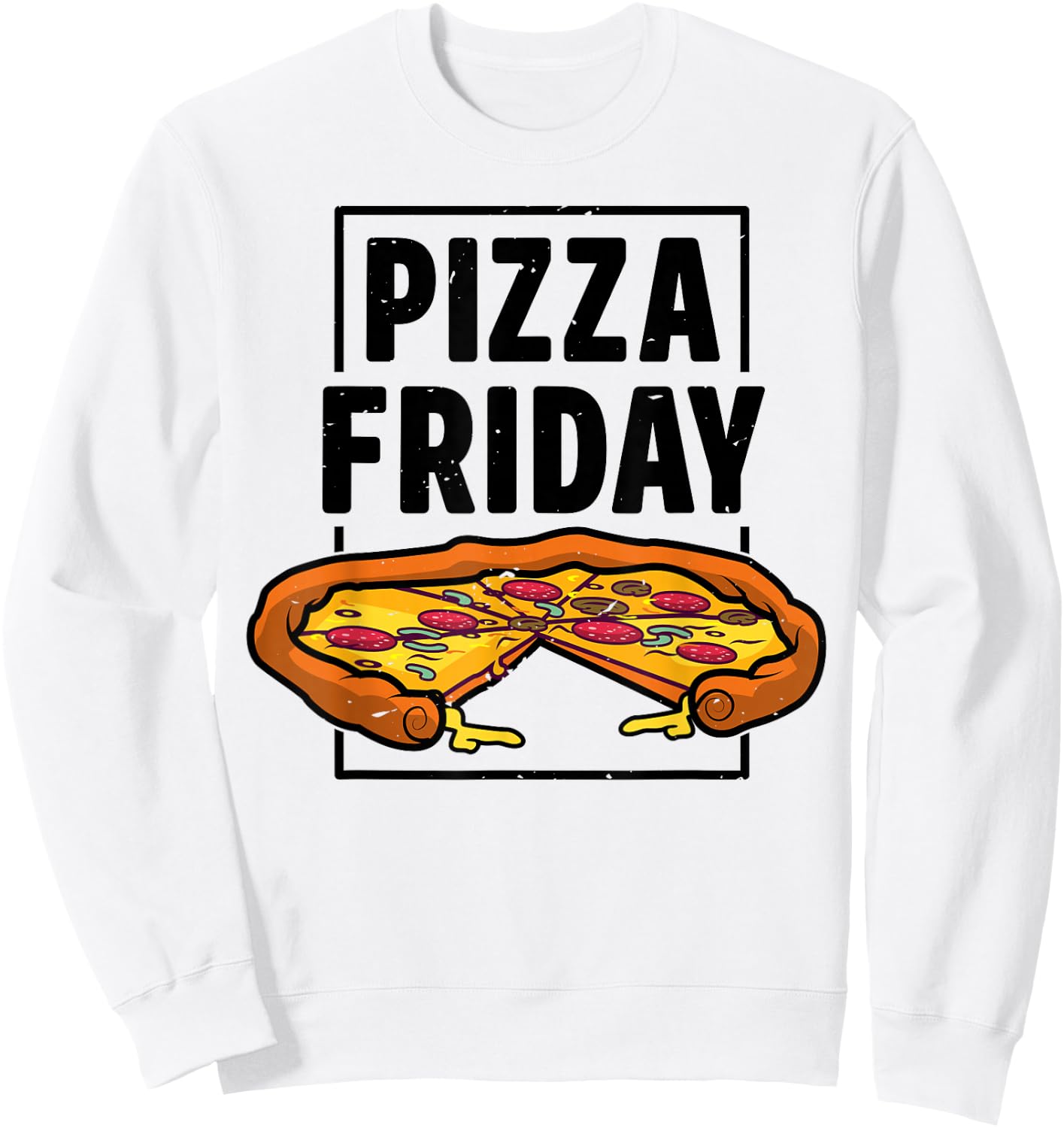 Pepperoni Pizza Friday Italian Food Lover Women Men Boys Sweatshirt - Sweatshirt | White