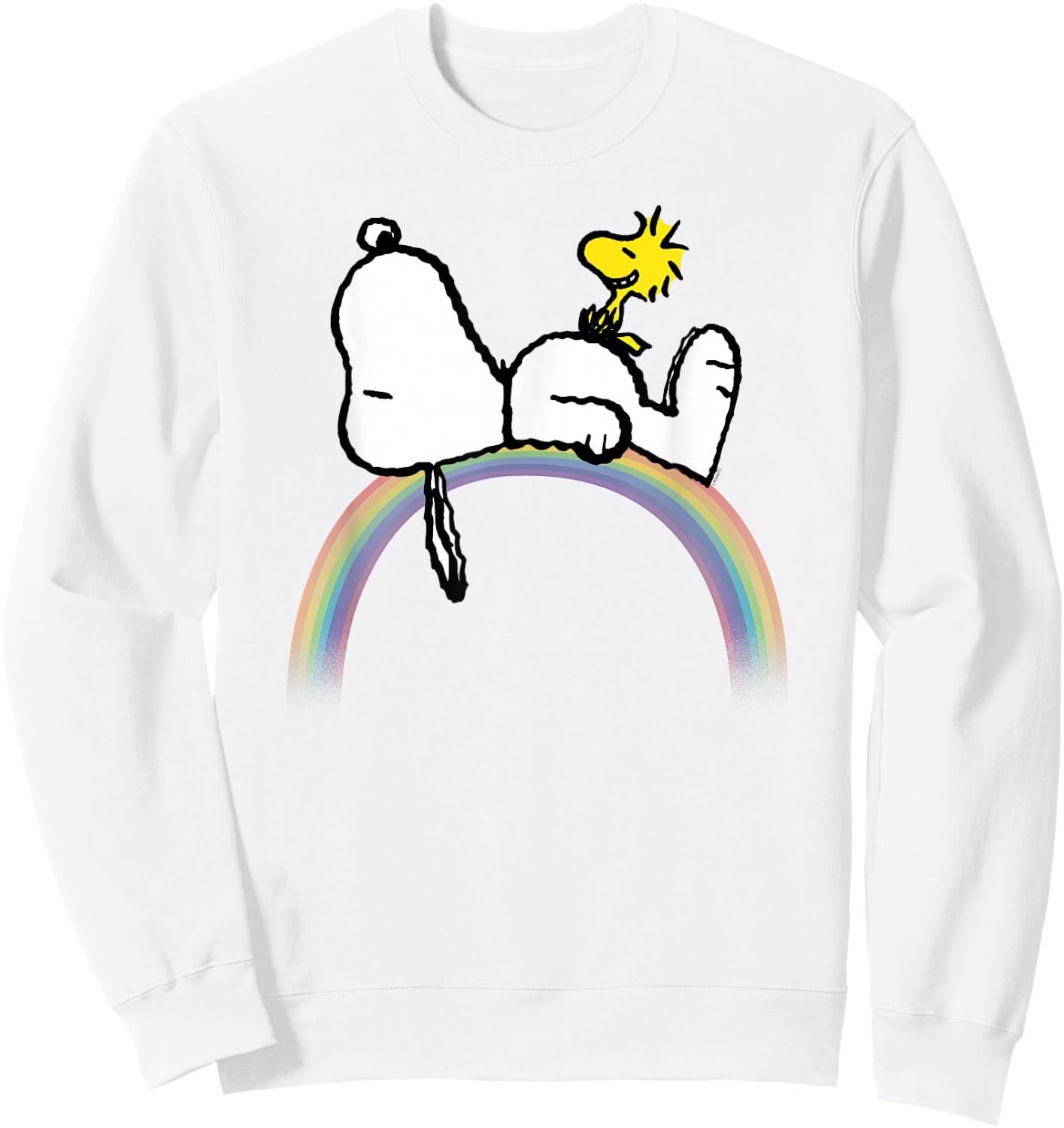 Peanuts Snoopy Woodstock Rainbow Sweatshirt - Sweatshirt | White