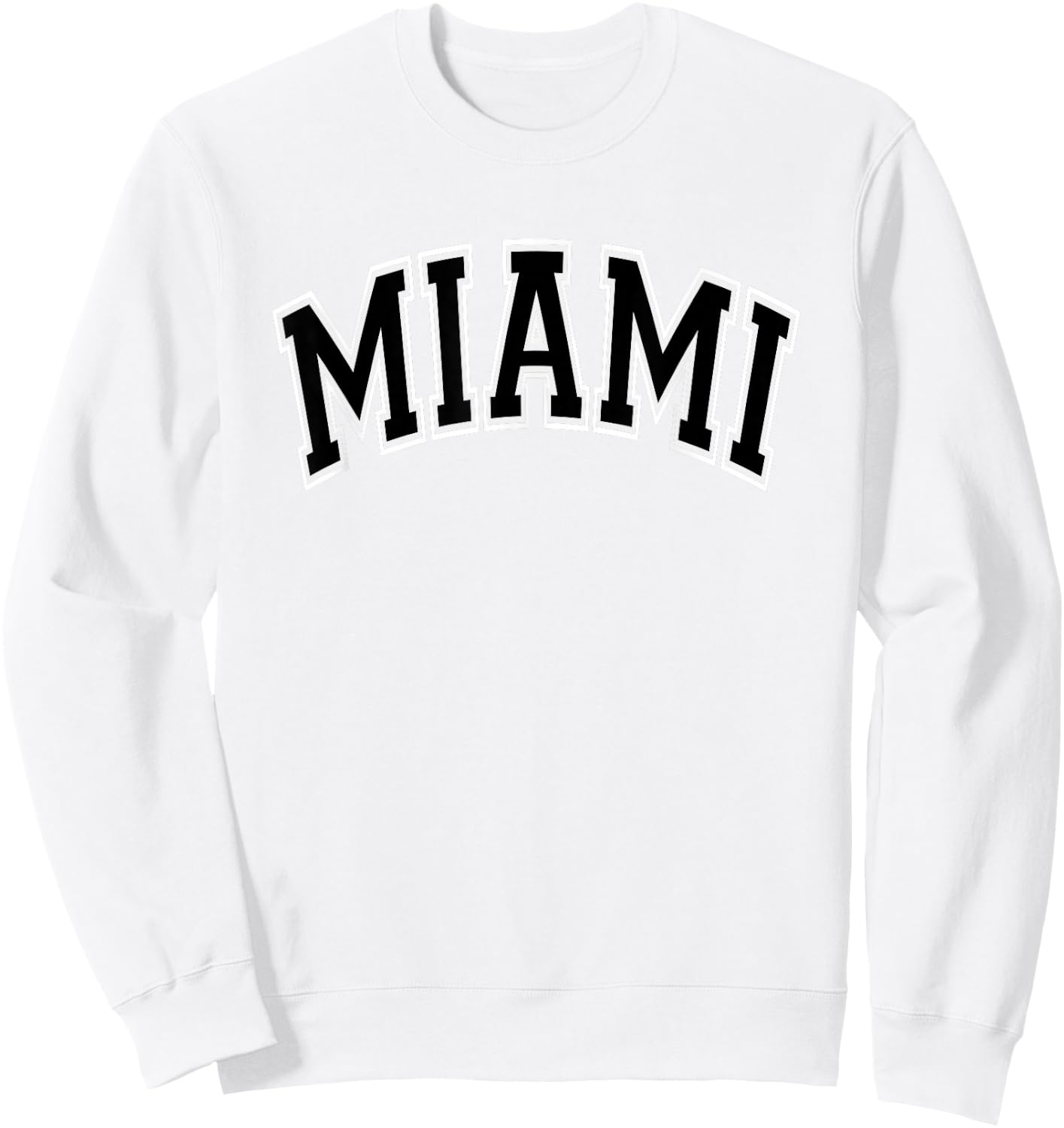 Miami Arched Style Pink with Black Text Sweatshirt - Sweatshirt | White