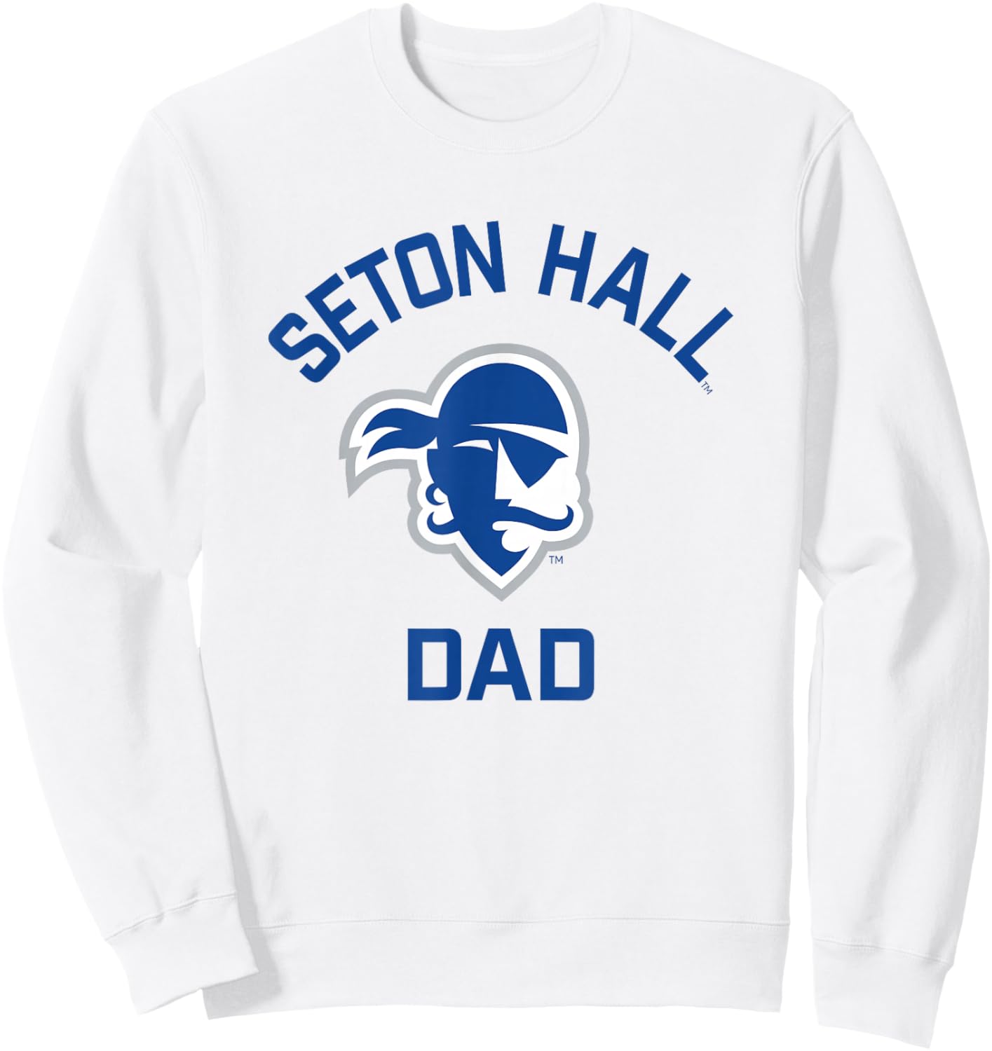 Seton Hall University SHU Pirates Arched Dad Sweatshirt - Sweatshirt | White