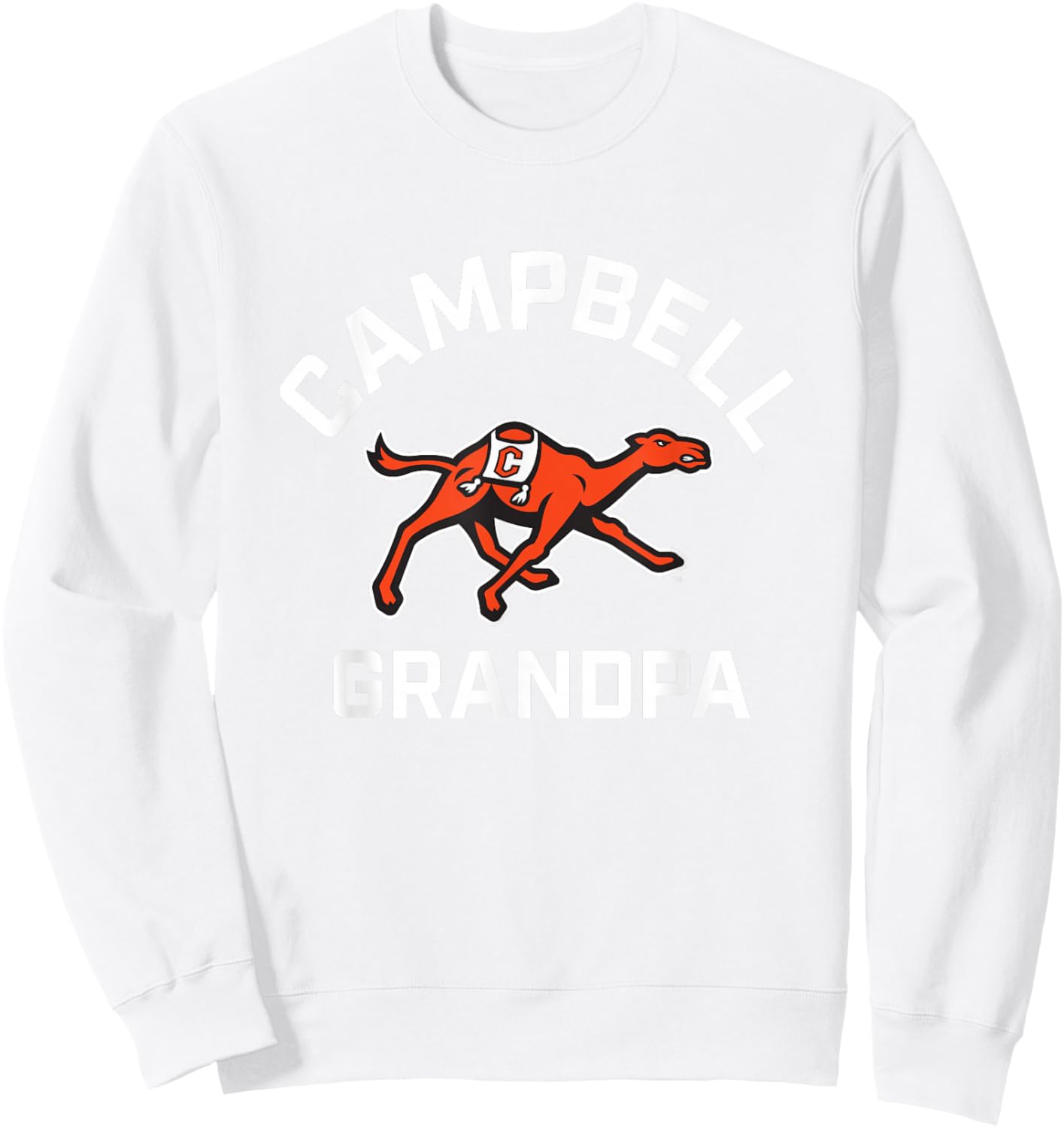 Campbell University Fighting Camels Arched Grandpa Sweatshirt - Sweatshirt | White