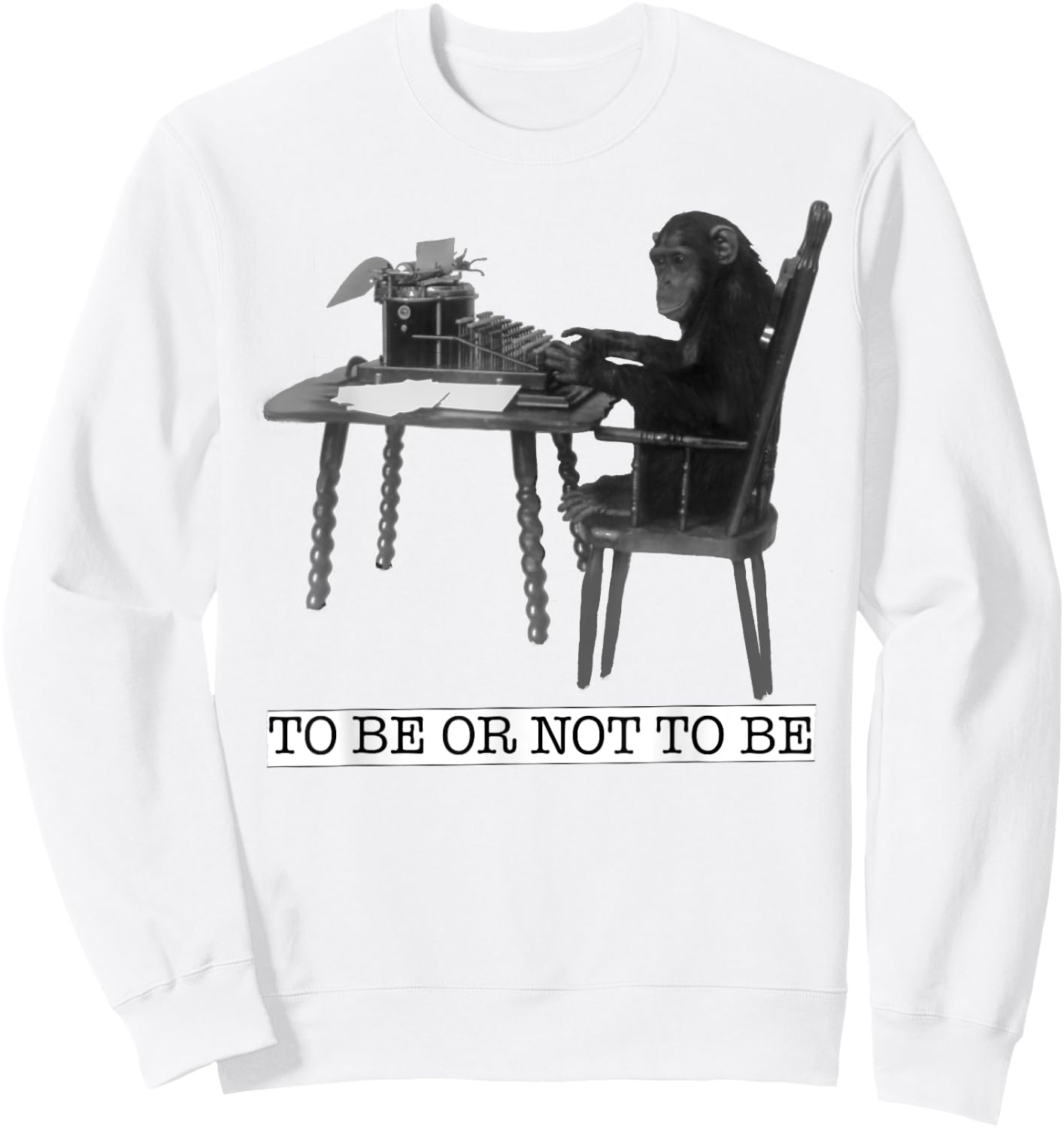 Infinite Monkey Theorem Monkey on Typewriter Maths Geek Sweatshirt - Sweatshirt | White