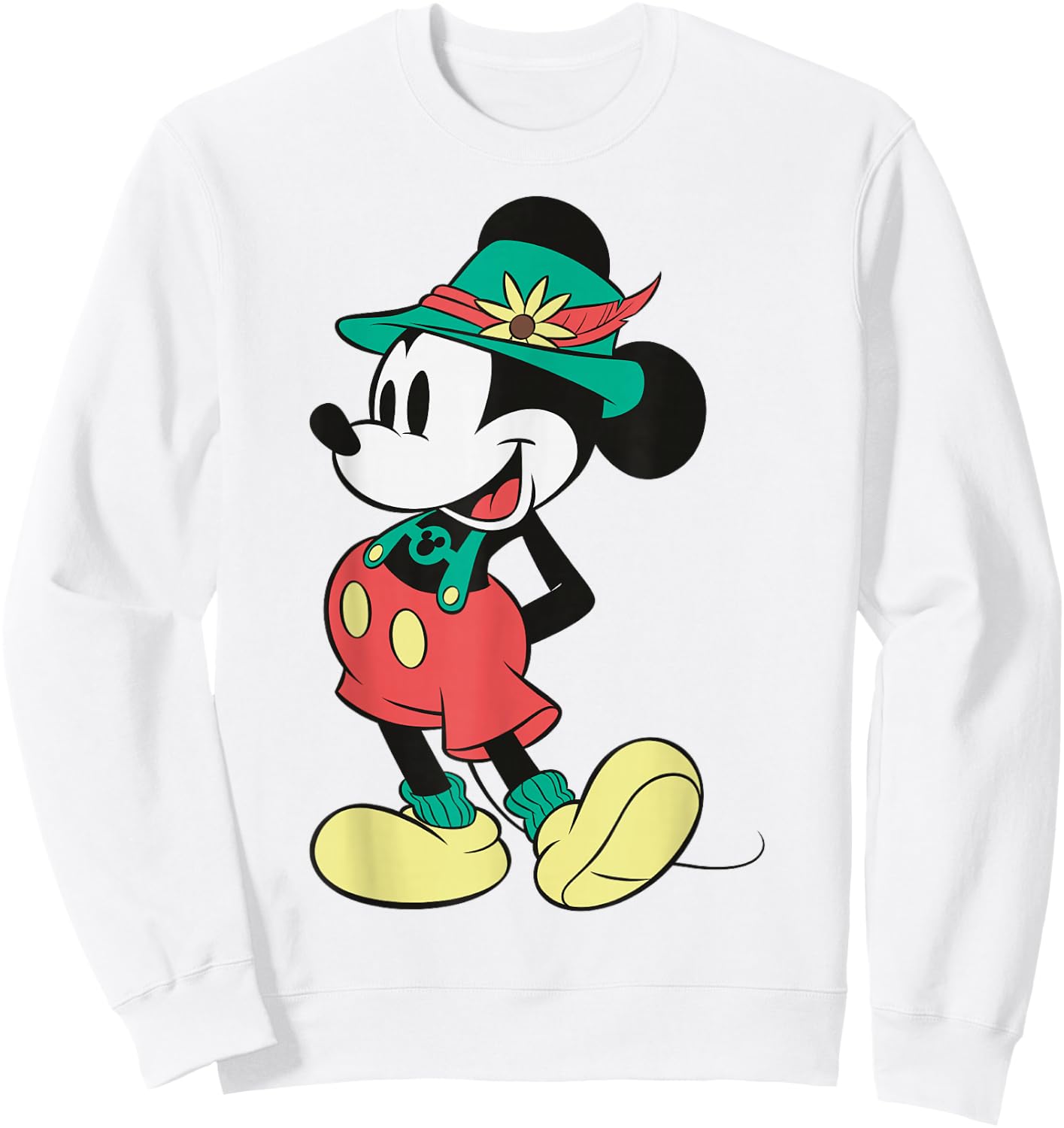 Disney Mickey And Friends Mickey Mouse Lederhosen Portrait Sweatshirt - Sweatshirt | White