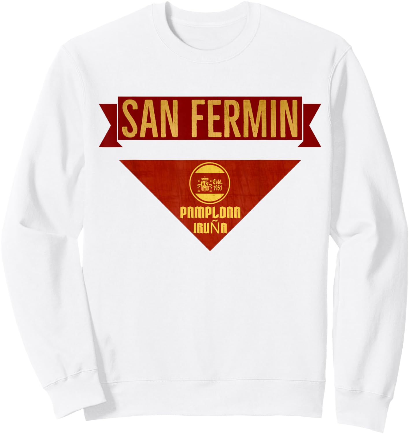 San Fermin Scarf - Pampolna Bull Run Costume Sweatshirt - Sweatshirt | White