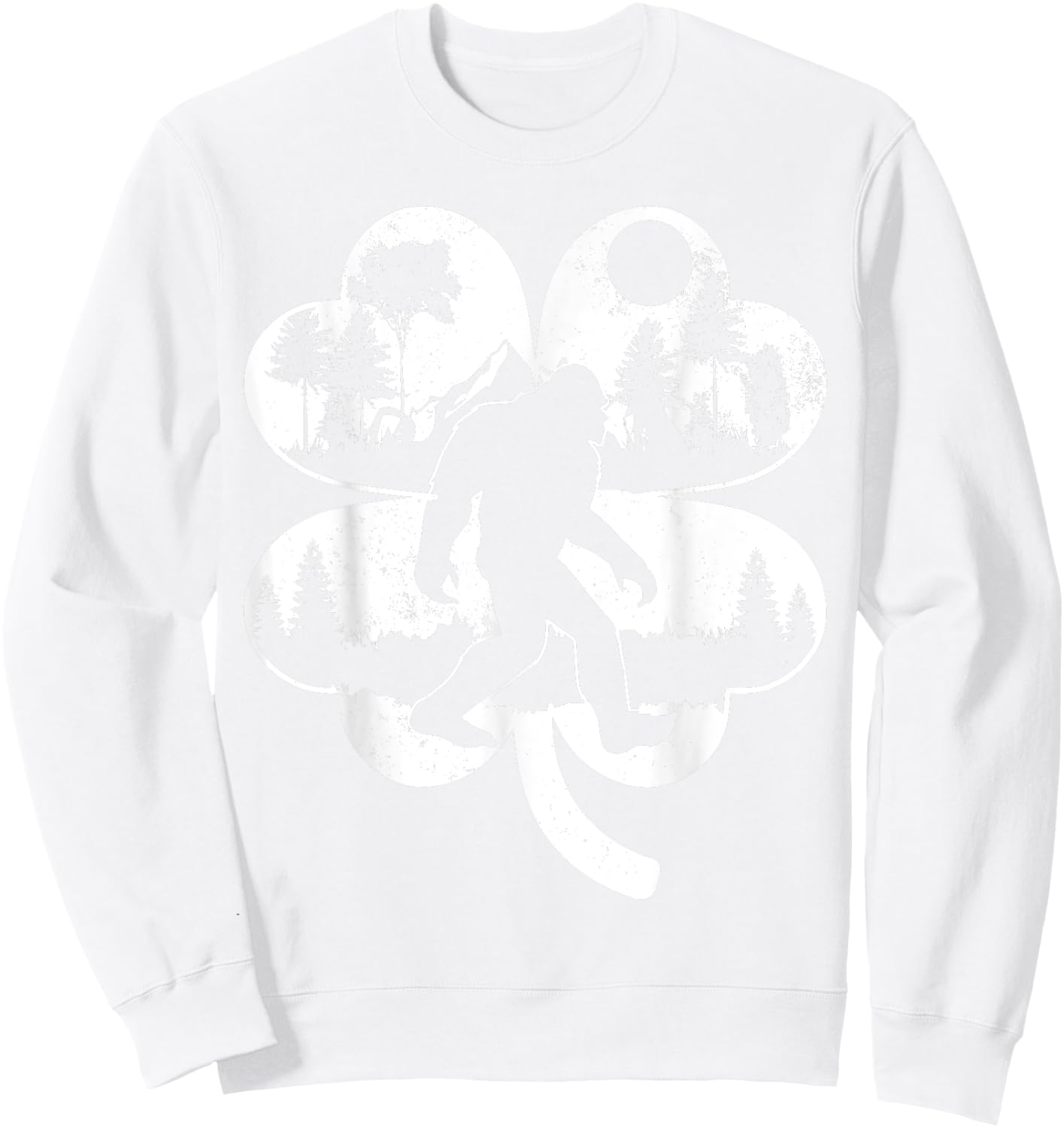 St Patricks Day Bigfoot Irish Sasquatch Saint Paddy's Irish Sweatshirt - Sweatshirt | White