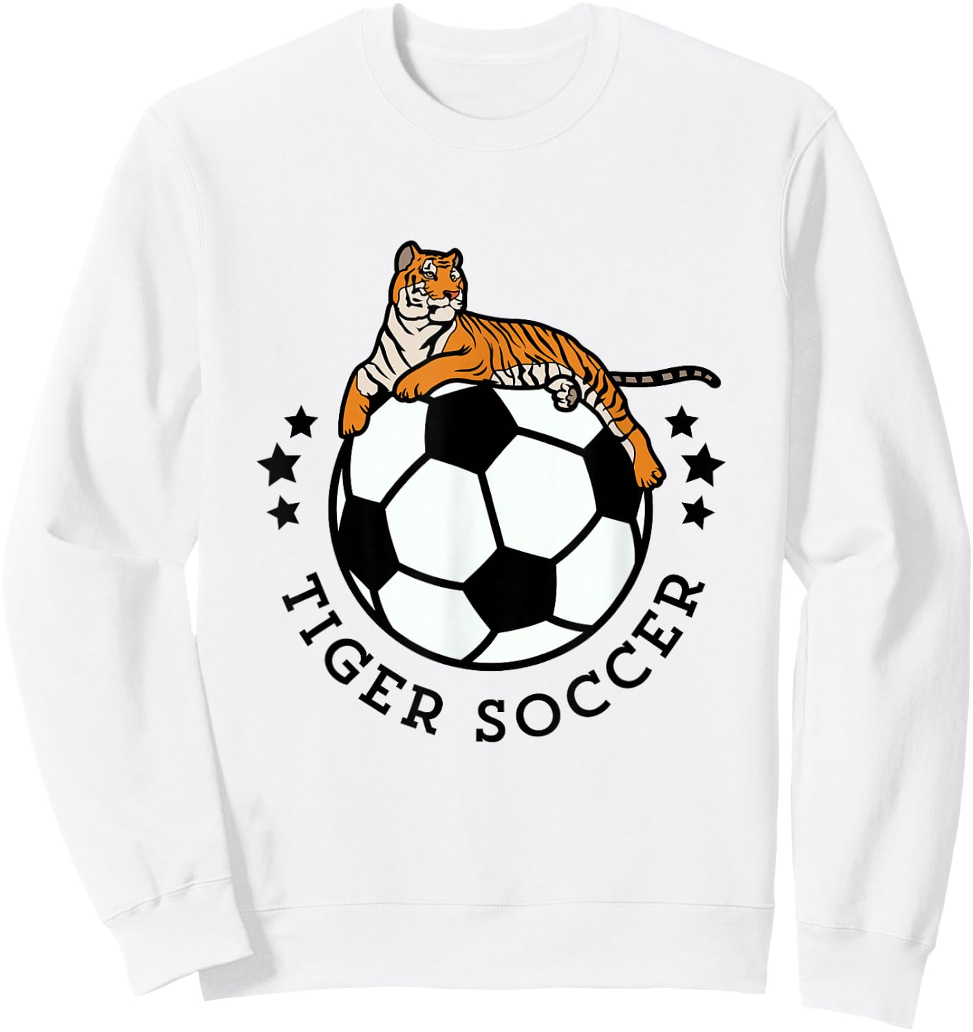 Soccer Sport Tiger, Team Soccer Apparel, Soccer Athletics Sweatshirt - Sweatshirt | White