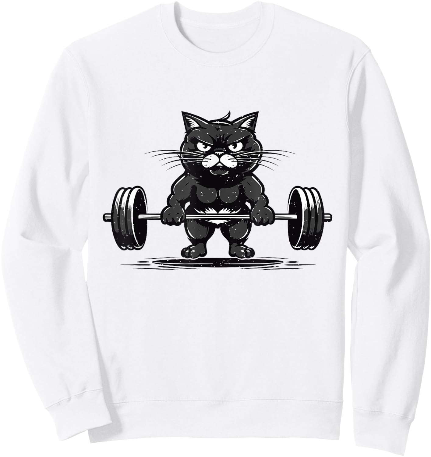 Cat Deadlifting Funny Fitness Gym Workout Cat Lovers Women Sweatshirt - Sweatshirt | White