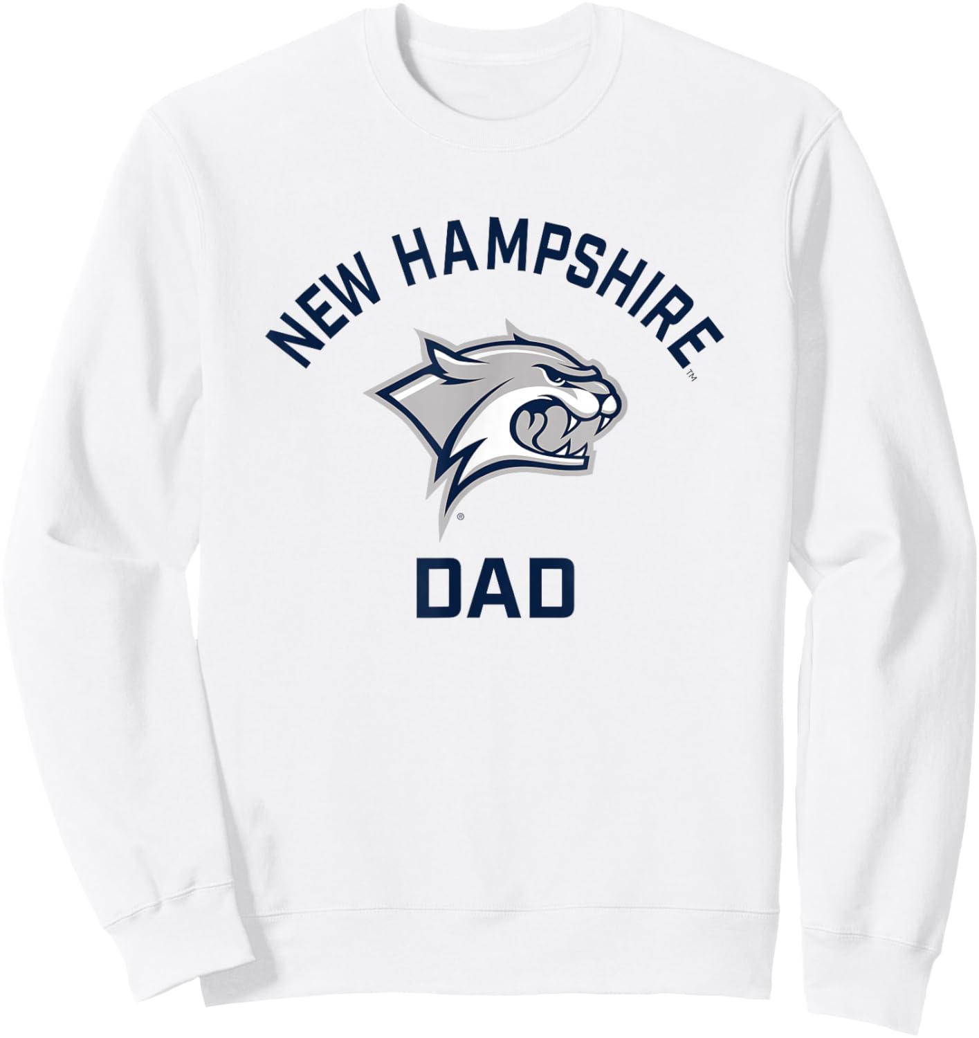 University of New Hampshire UNH Wildcats Arched Dad Sweatshirt - Sweatshirt | White