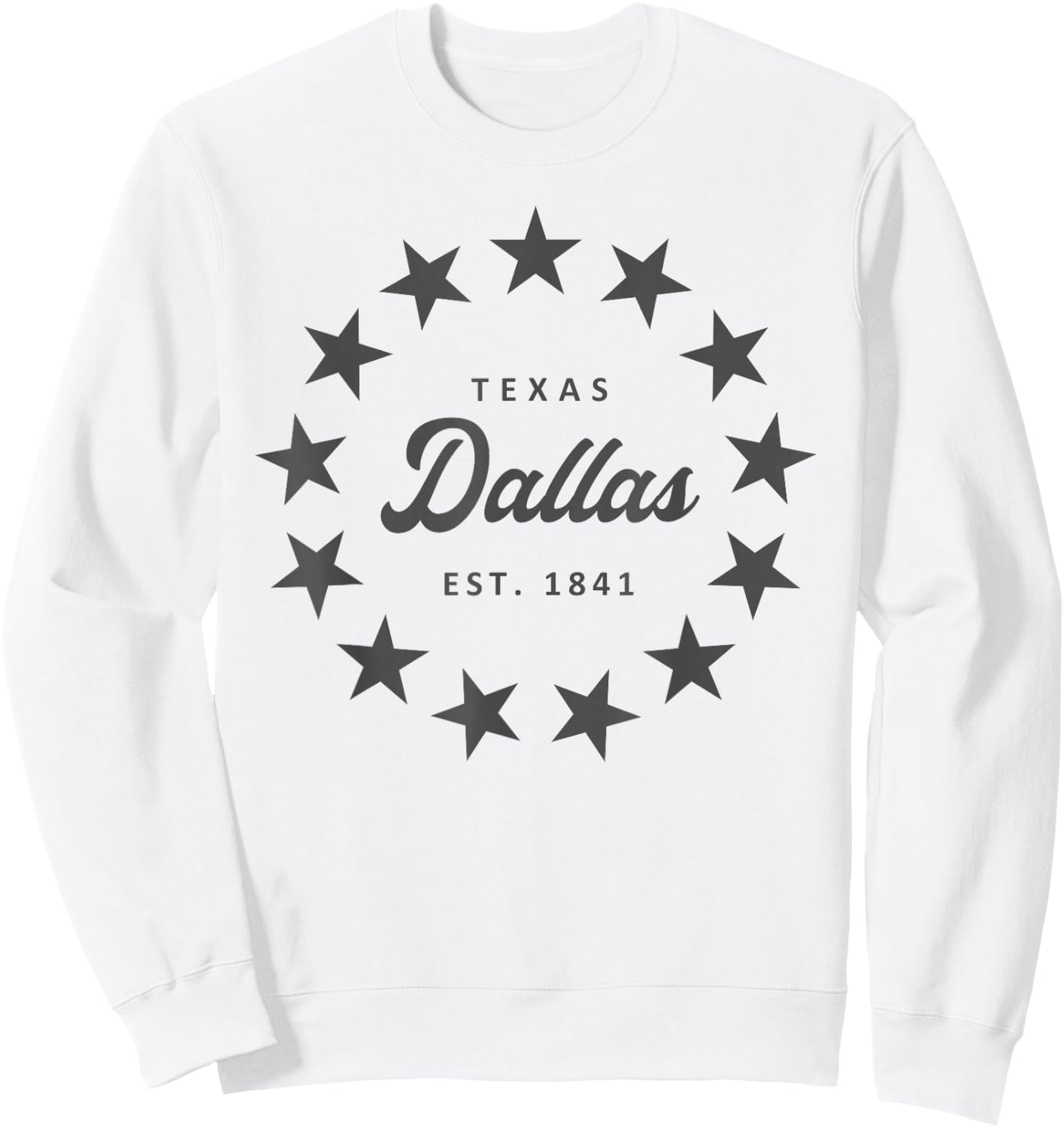 Dallas Texas Classic Vintage Retro Style Novelty Graphic Sweatshirt - Sweatshirt | White