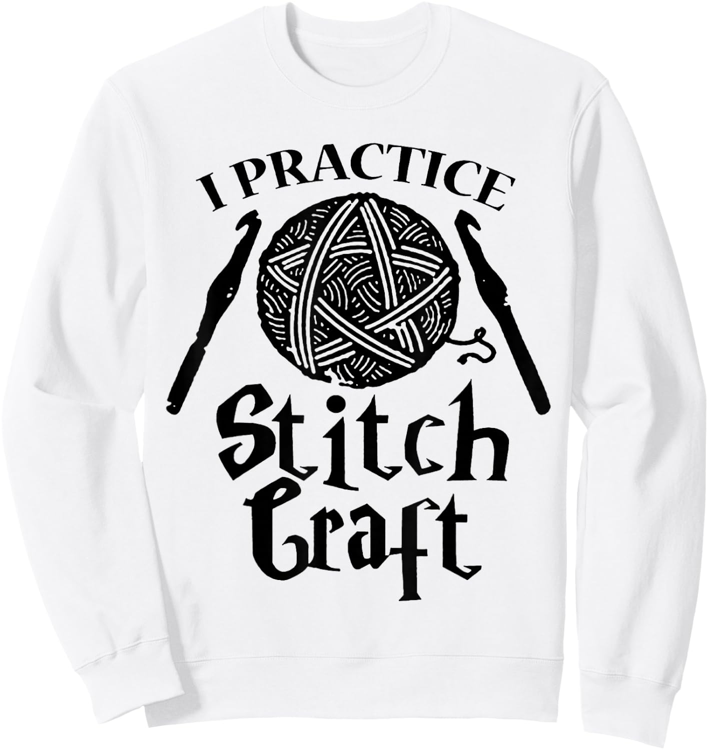 Crochet Stitch Craft Sweatshirt - Sweatshirt | White