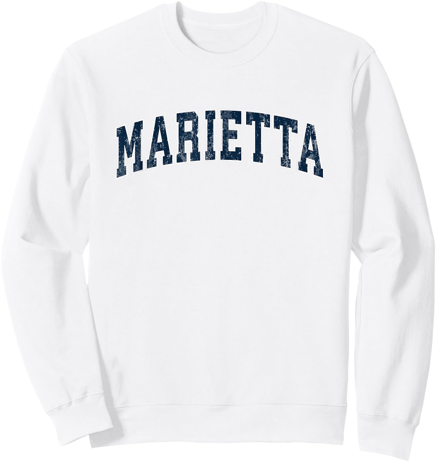 Marietta Ohio OH Vintage Sports Design Navy Design Sweatshirt - Sweatshirt | White