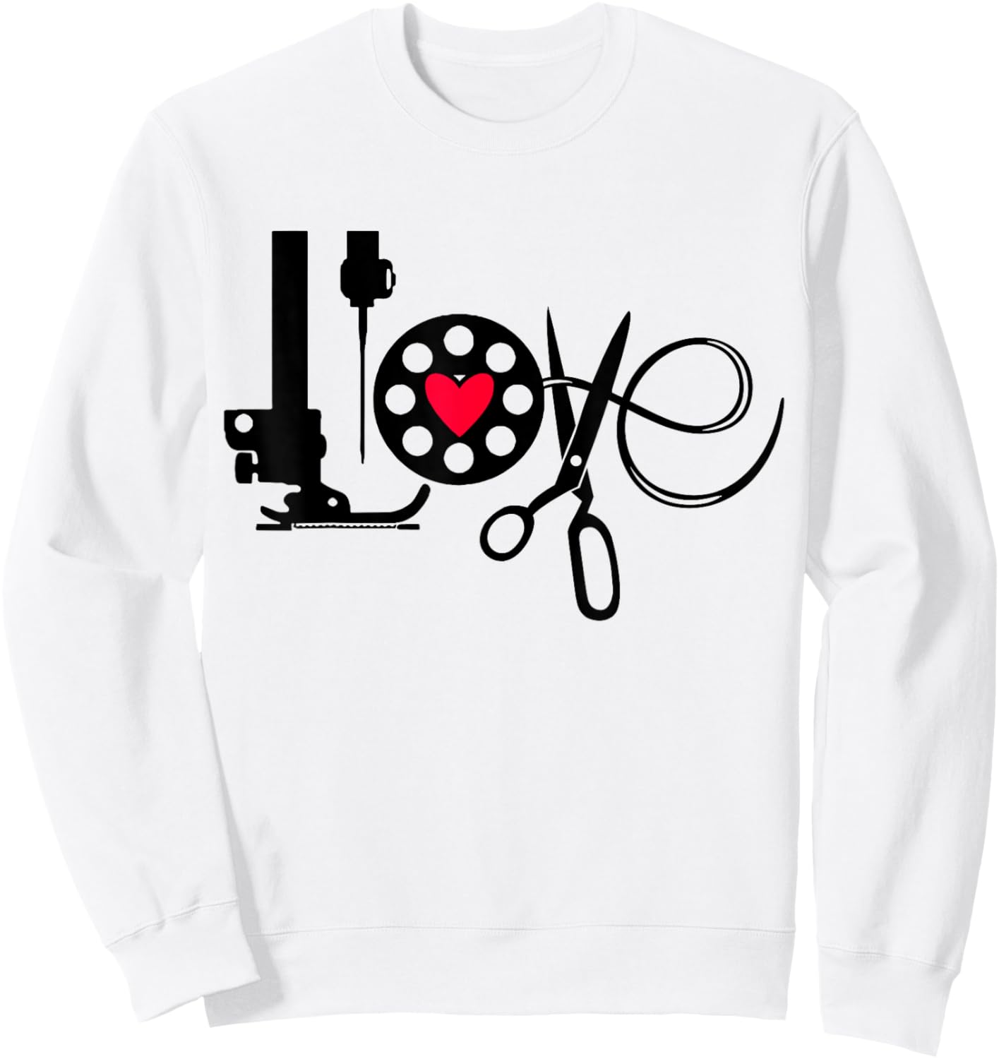 QuiltIing Sewing Heart Love Quilting Quilter Sewer Sewing Sweatshirt - Sweatshirt | White