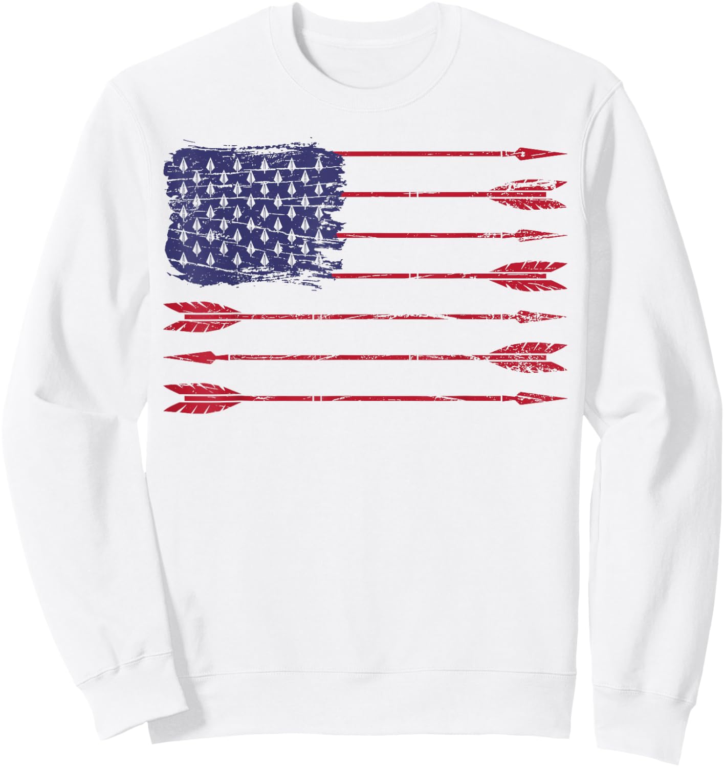 American Flag Arrow Archery Bowhunting Gifts Archer Hunter Sweatshirt - Sweatshirt | White