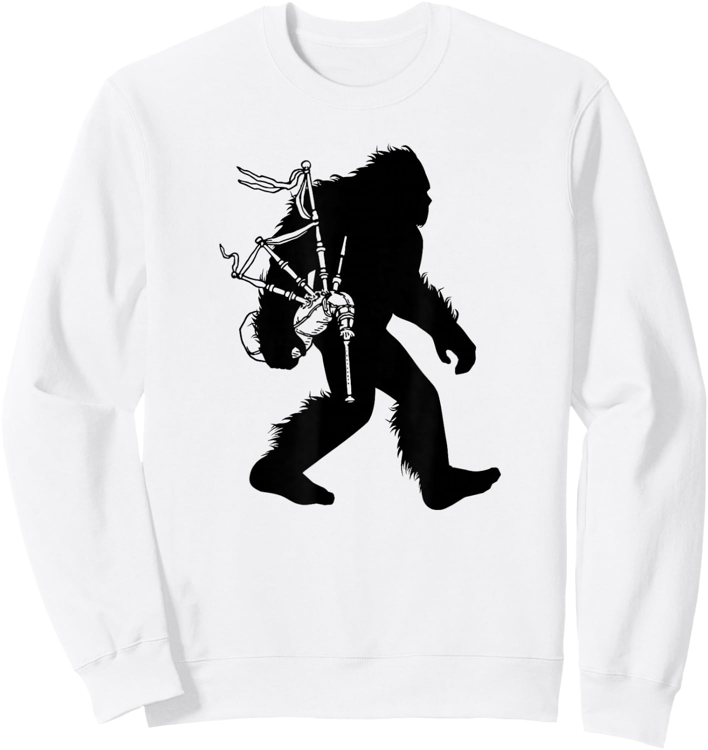 Bigfoot Bagpipes Irish Sasquatch Scottish Bagpiper Sweatshirt - Sweatshirt | White