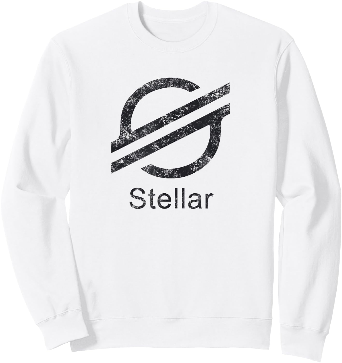 STELLAR LUMENS XLM Crypto Blockchain Token Dark Logo Sweatshirt - Sweatshirt | White