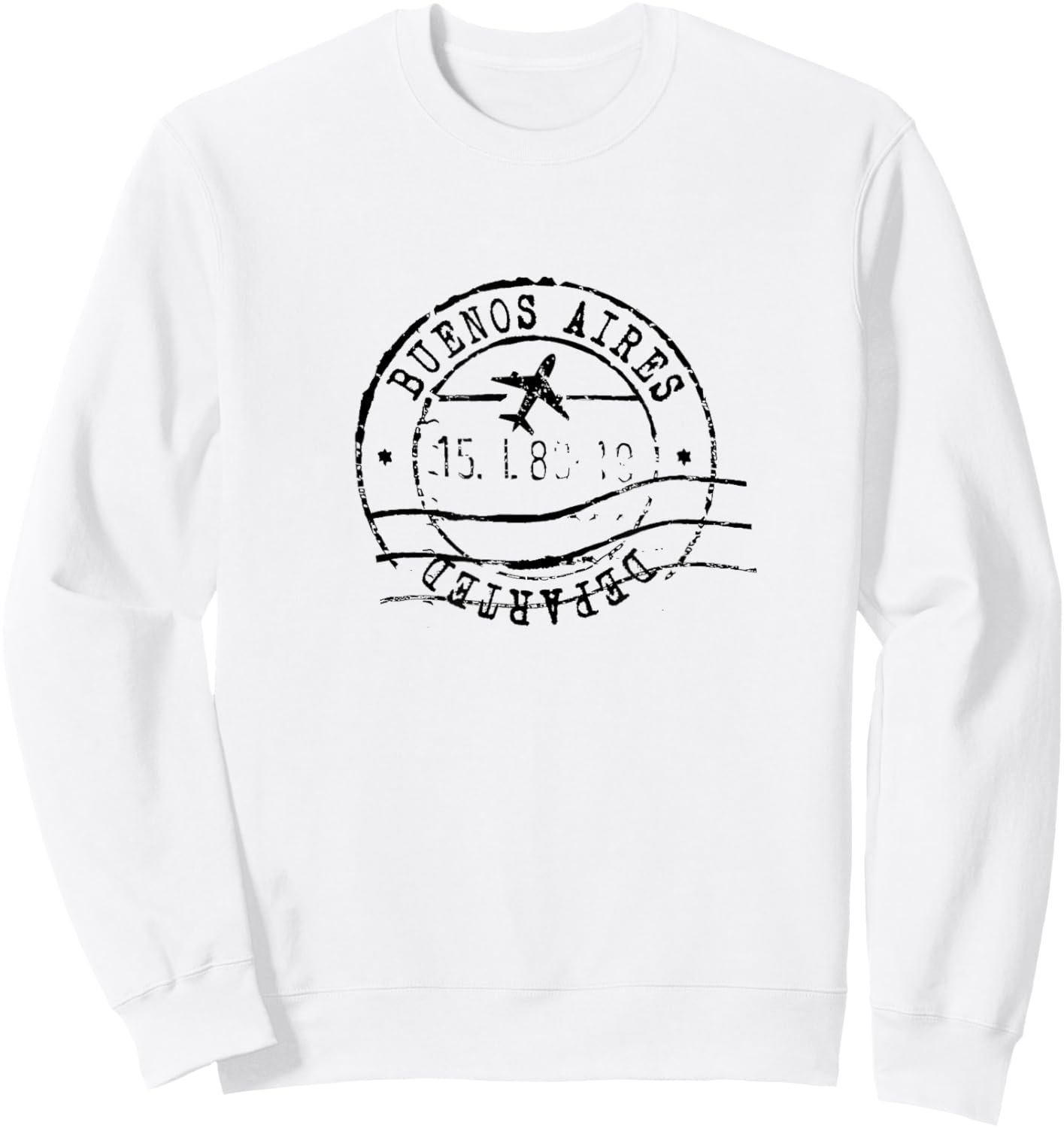 Buenos Aires Argentina Travel Vintage Passport Stamp Sweatshirt - Sweatshirt | White