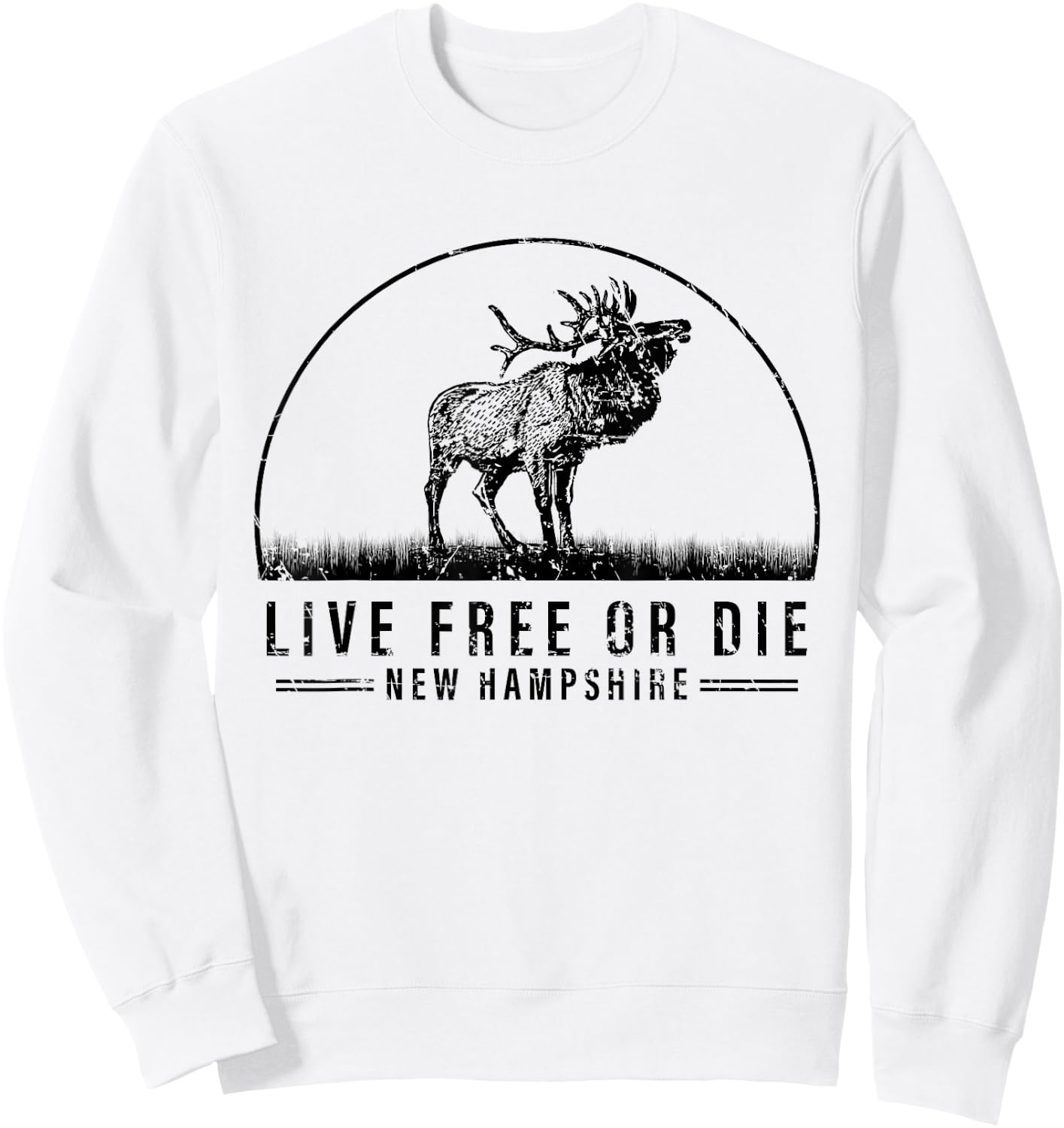 Live Free Or Die New Hampshire Sweatshirt - Sweatshirt | White