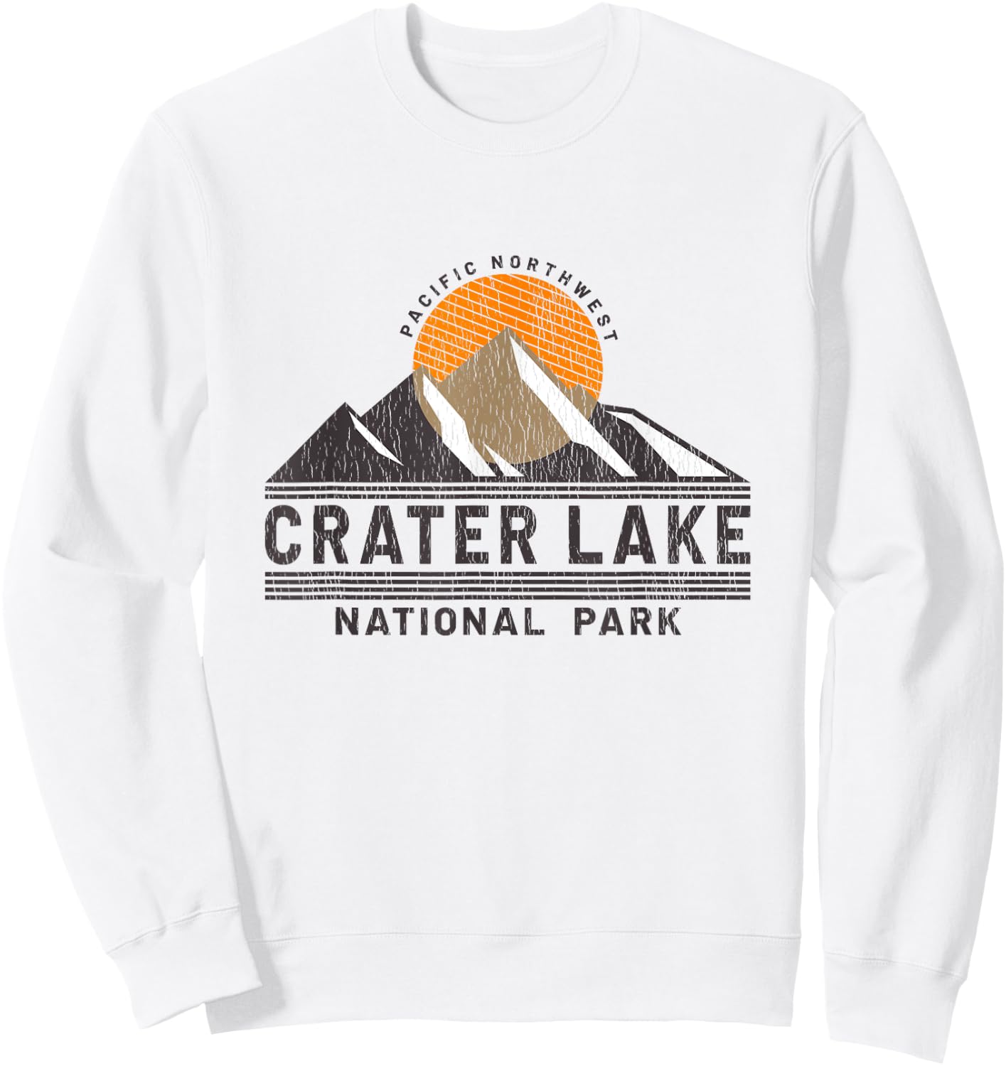 Retro Crater Lake National Park - Pacific Northwest Souvenir Sweatshirt - Sweatshirt | White