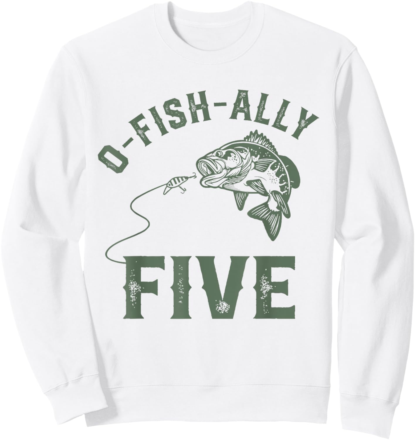 O-fish-ally Five Birthday Decorations 5th Birthday Boy Sweatshirt - Sweatshirt | White