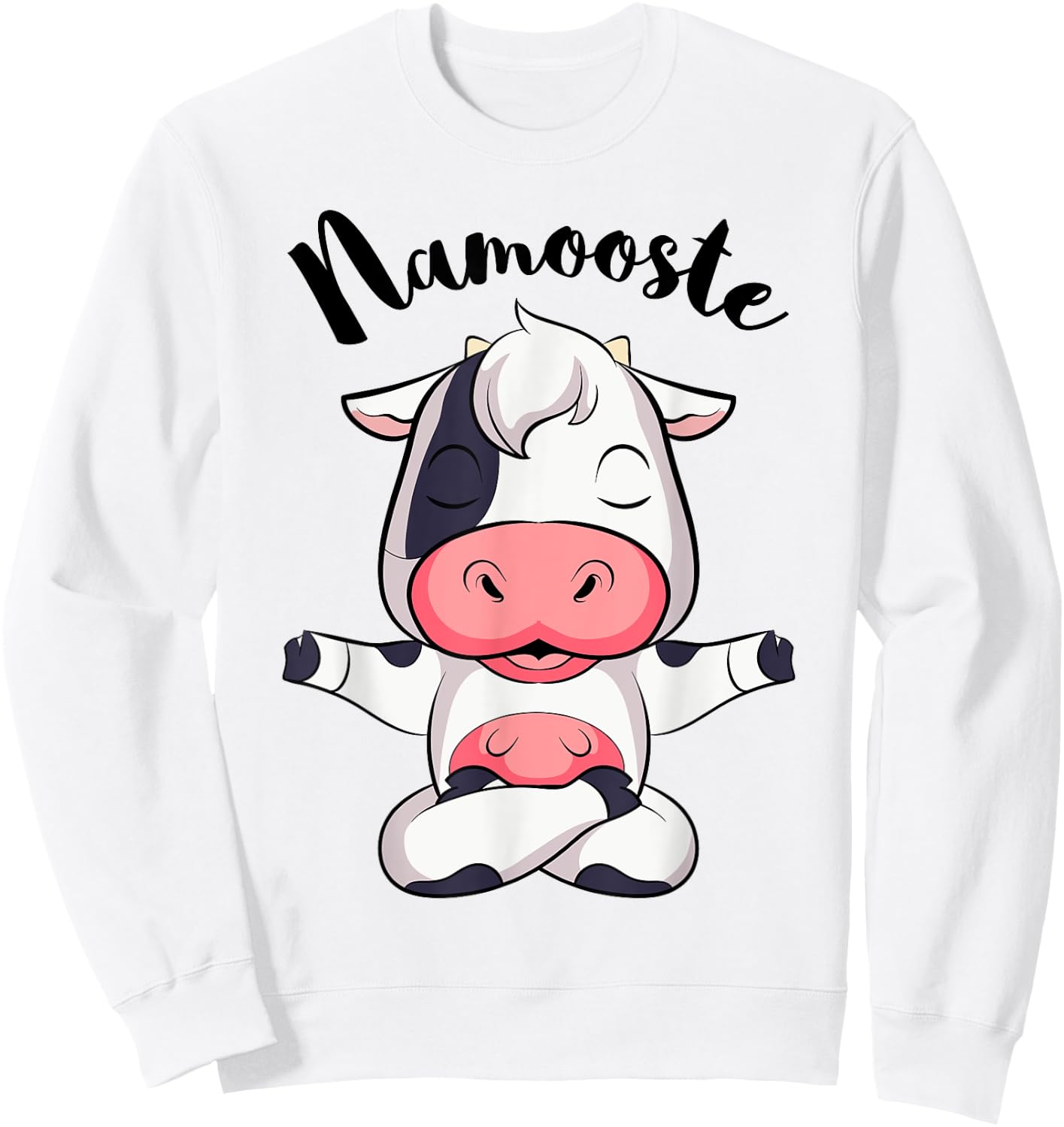 Namoostee Cow Shirt Women Girls Cow Lover Gifts Namaste Yoga Sweatshirt - Sweatshirt | White