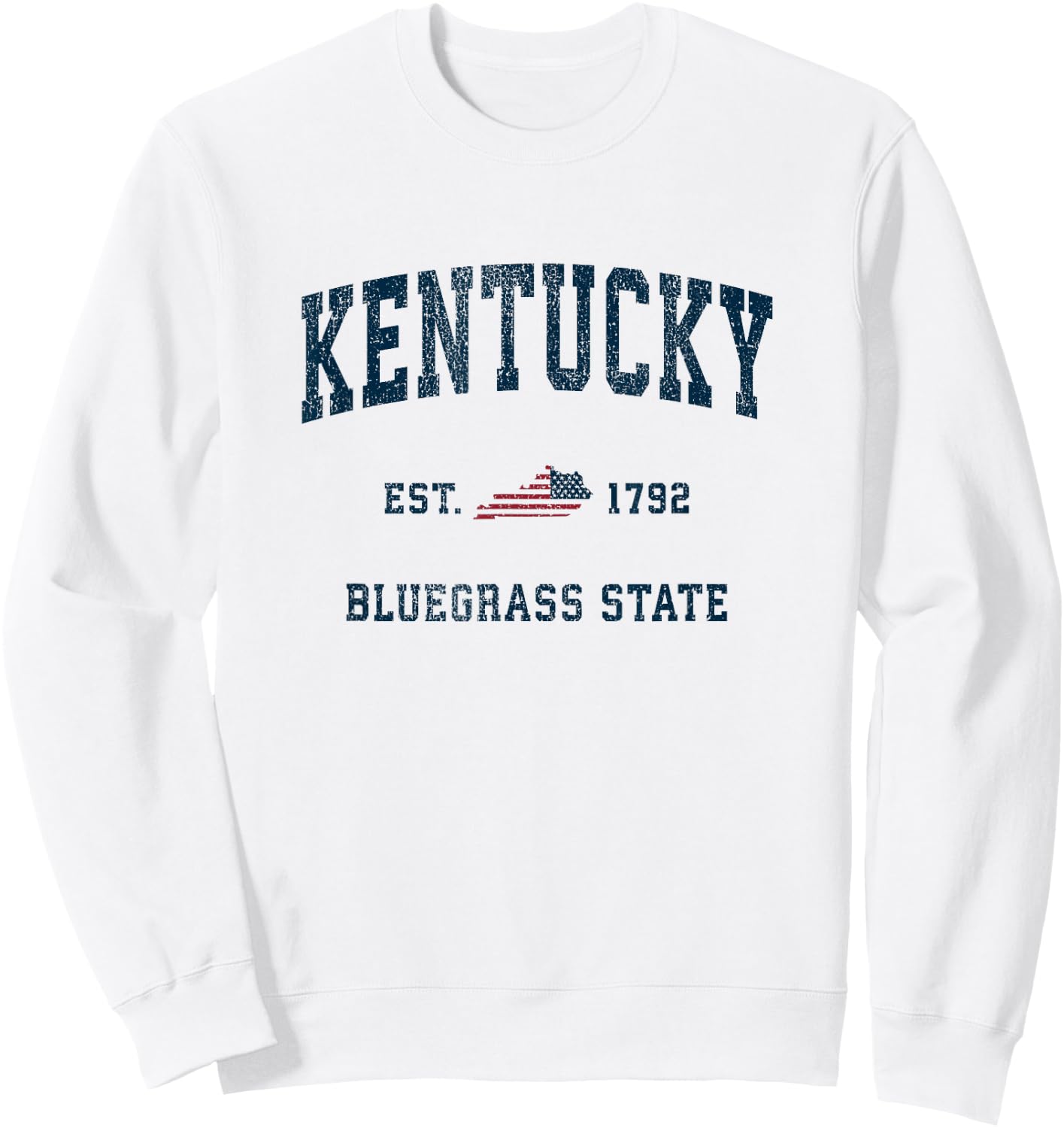 Kentucky Vintage American Flag USA Sports Design Kids Men Sweatshirt - Sweatshirt | White