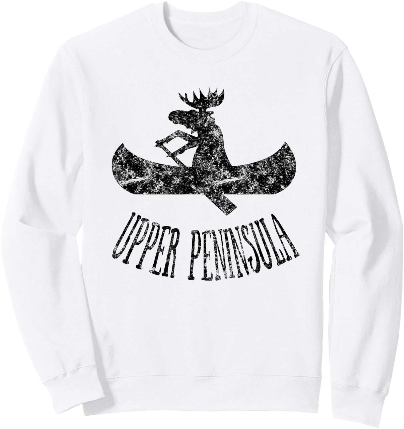 Upper Peninsula Moose Shirt Michigan Moose Gift Sweatshirt - Sweatshirt | White