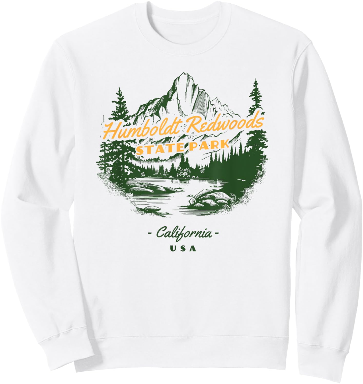 Humboldt Redwoods State Park California Retro Vintage Sweatshirt - Sweatshirt | White