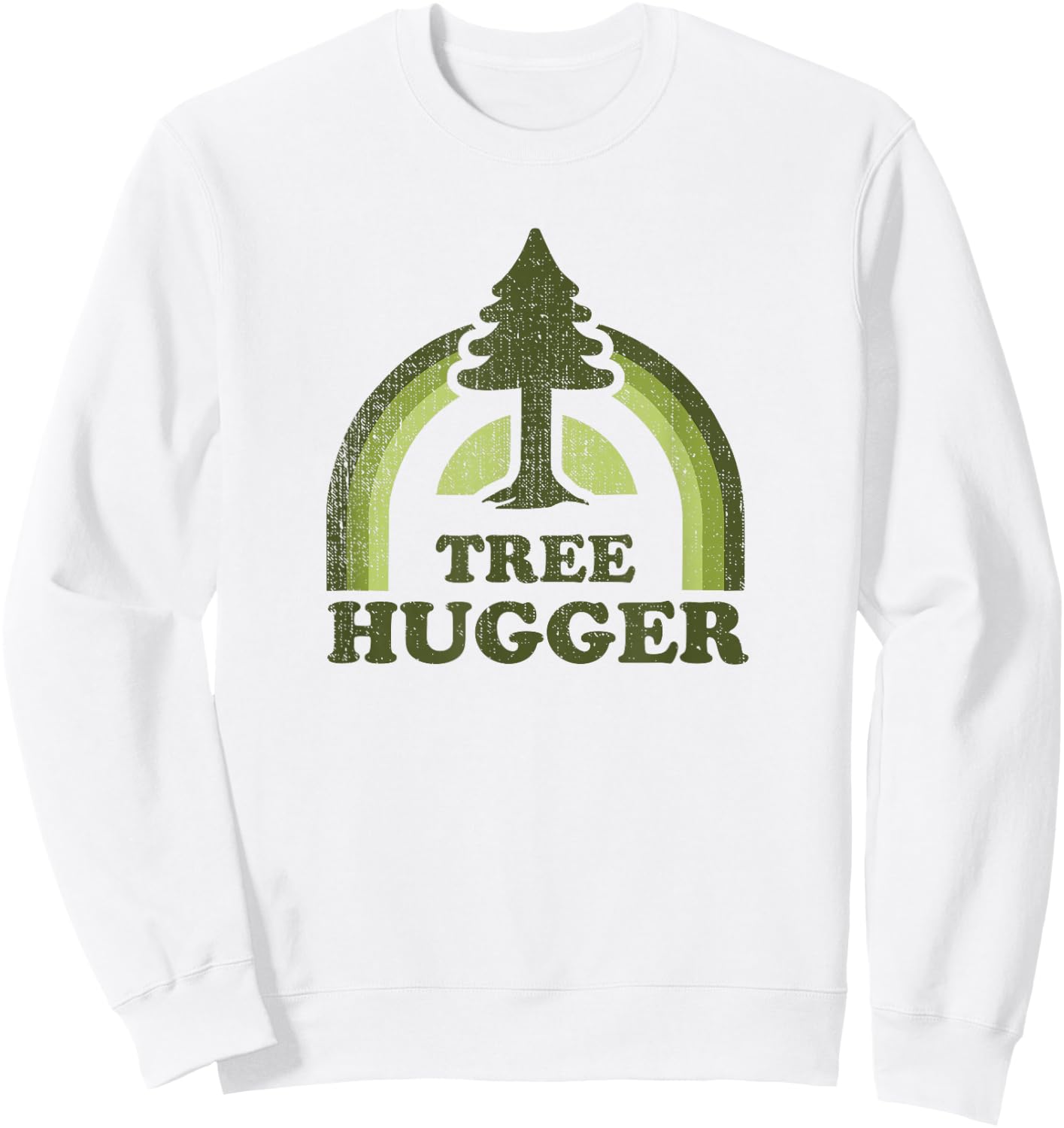 Tree Hugger Retro Vintage Environmental Nature Lover Sweatshirt - Sweatshirt | White