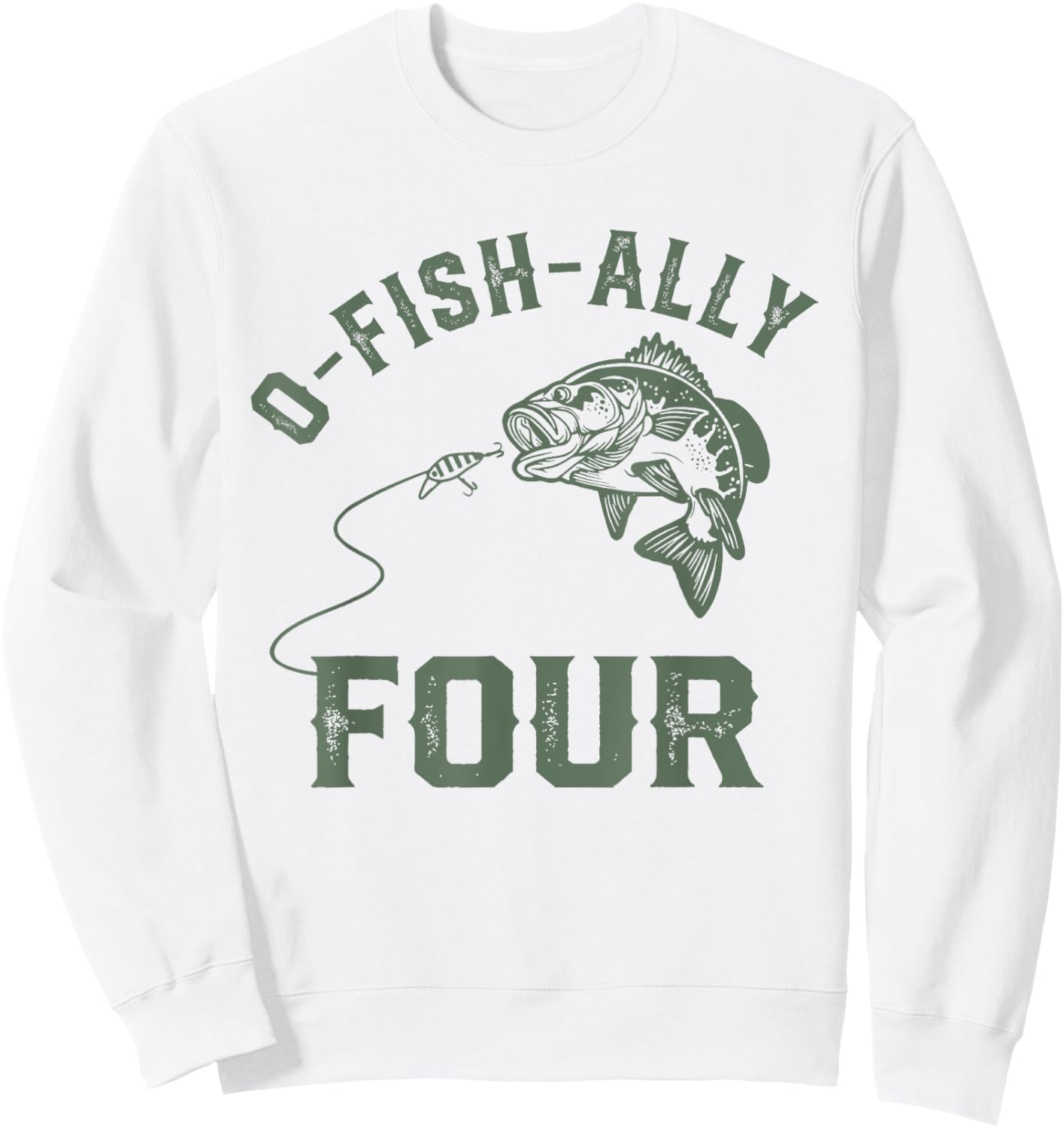 O-fish-ally Four Birthday Decorations 4th Birthday Boy Sweatshirt - Sweatshirt | White