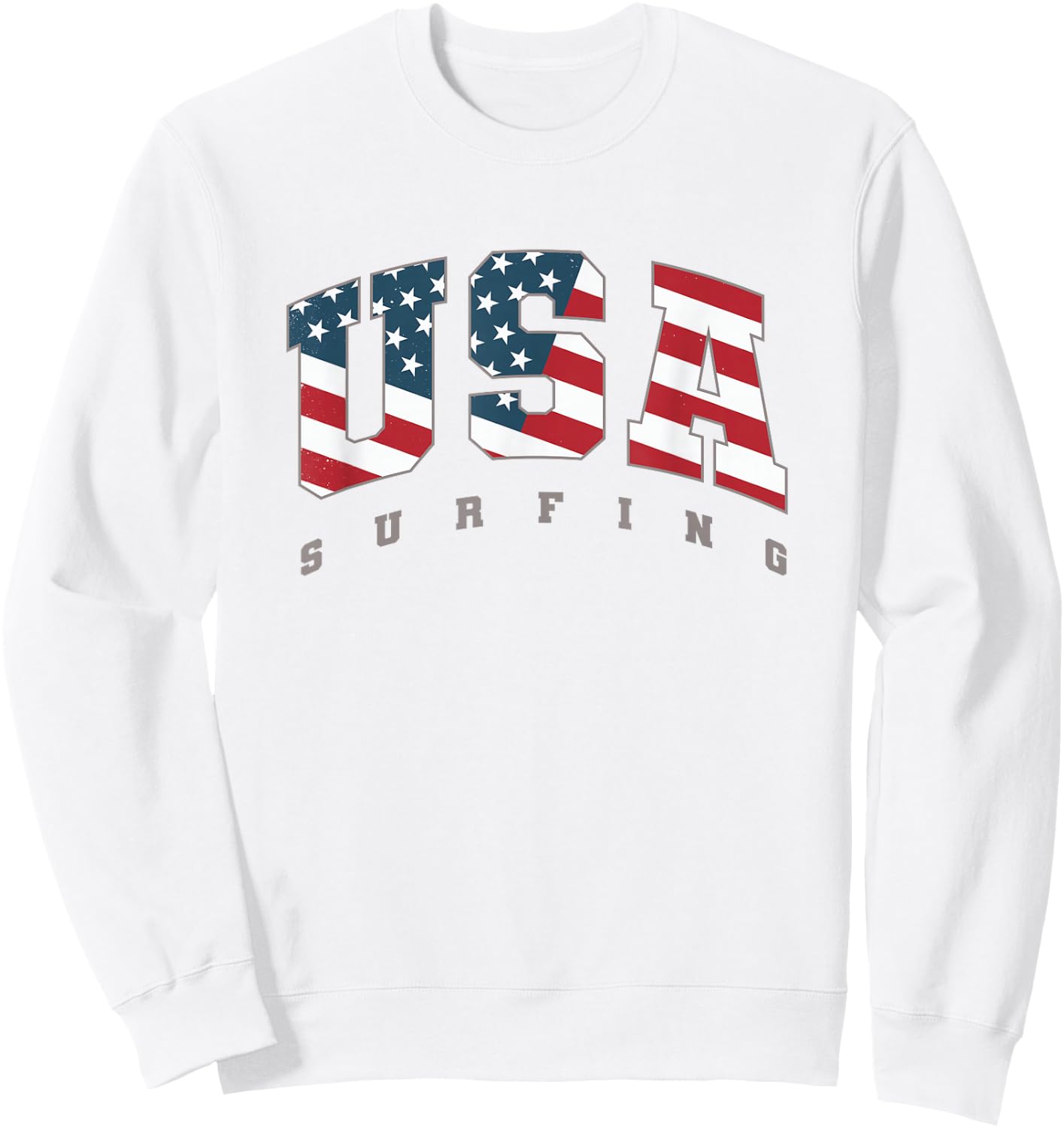 USA Flag Team Surf Support Athlete Surfing Women Kids Men Sweatshirt - Sweatshirt | White