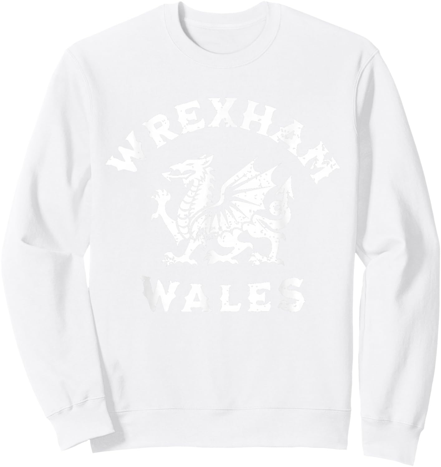Wrexham Wales Welsh Dragon Flag Vintage Sweatshirt - Sweatshirt | White