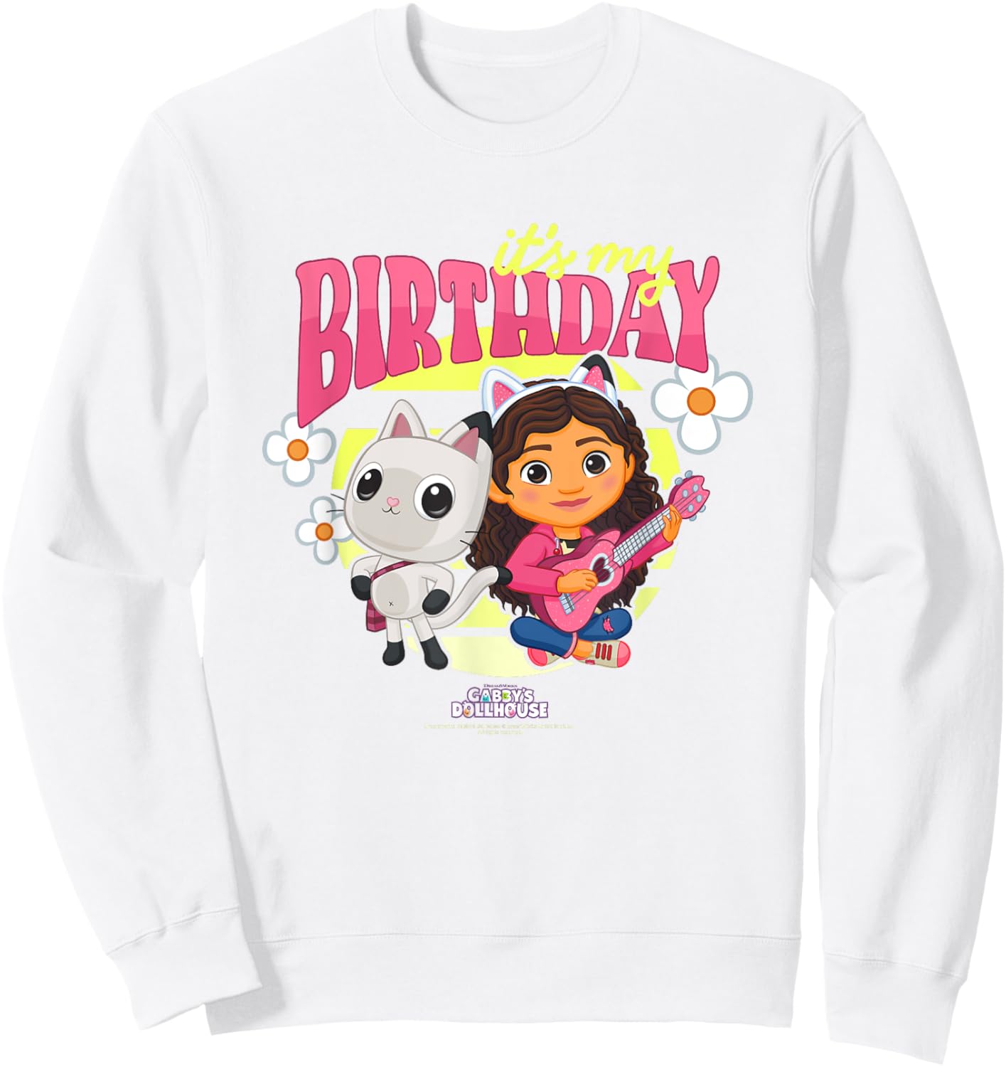 DreamWorks Gabby's Dollhouse Birthday It's My Birthday Logo Sweatshirt - Sweatshirt | White