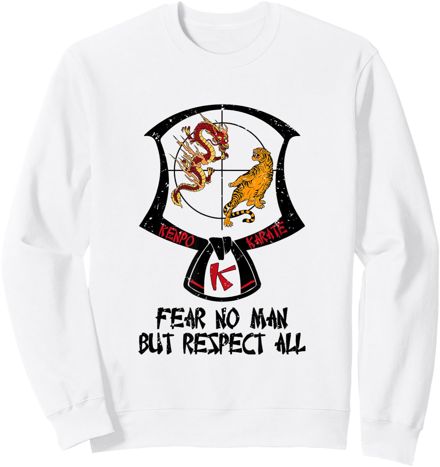 Kenpo Karate Patch Black Belt Saying Belt Ranking Sweatshirt - Sweatshirt | White