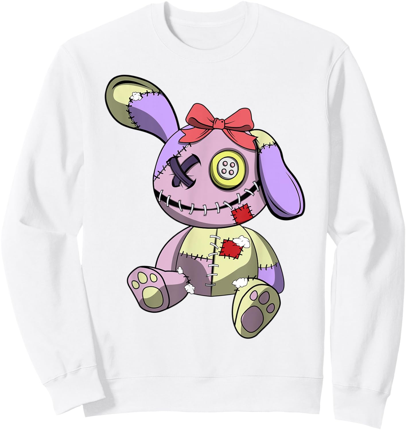 Japanese Kawaii Pastel Goth Cute Creepy Teddy Bear - Creepy Sweatshirt - Sweatshirt | White