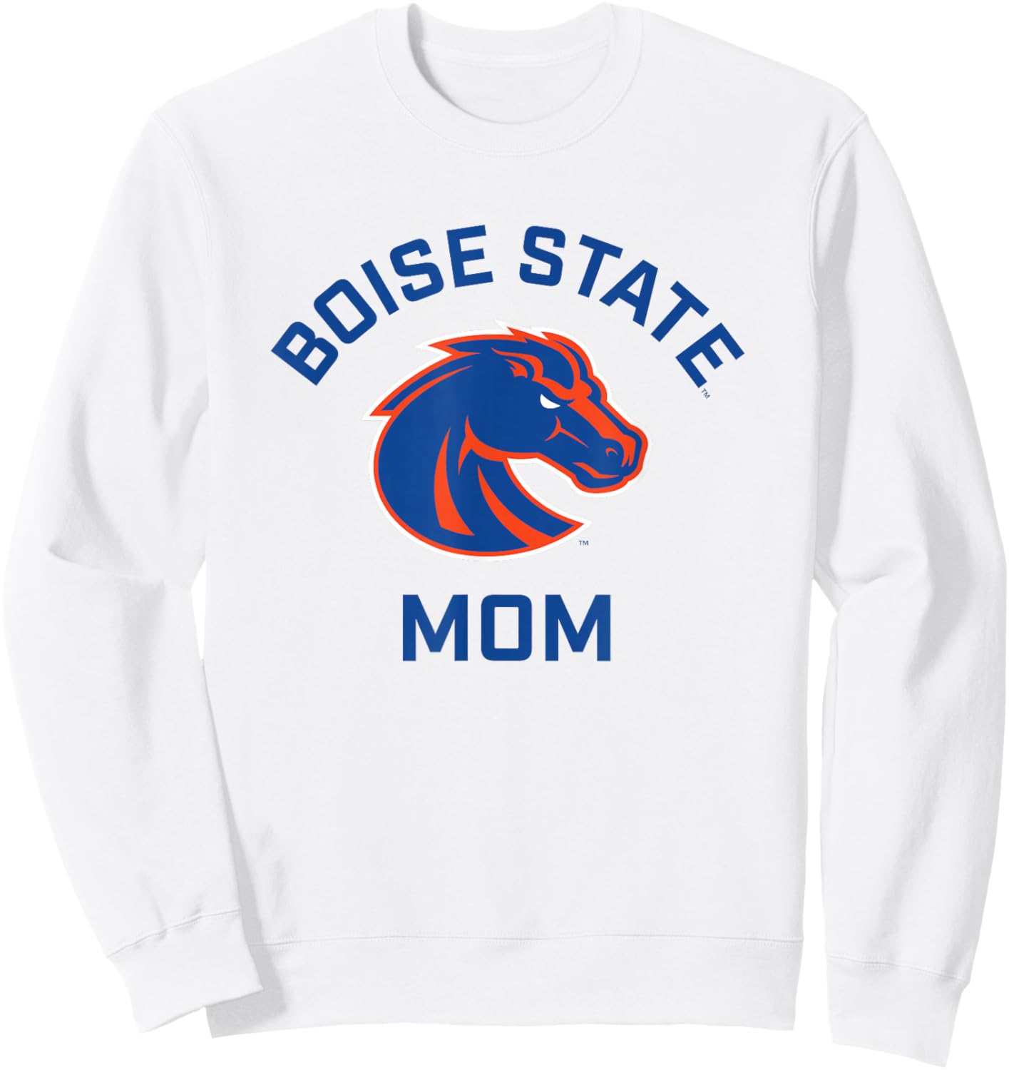 Boise State University BSU Broncos Arched Mom Sweatshirt - Sweatshirt | White