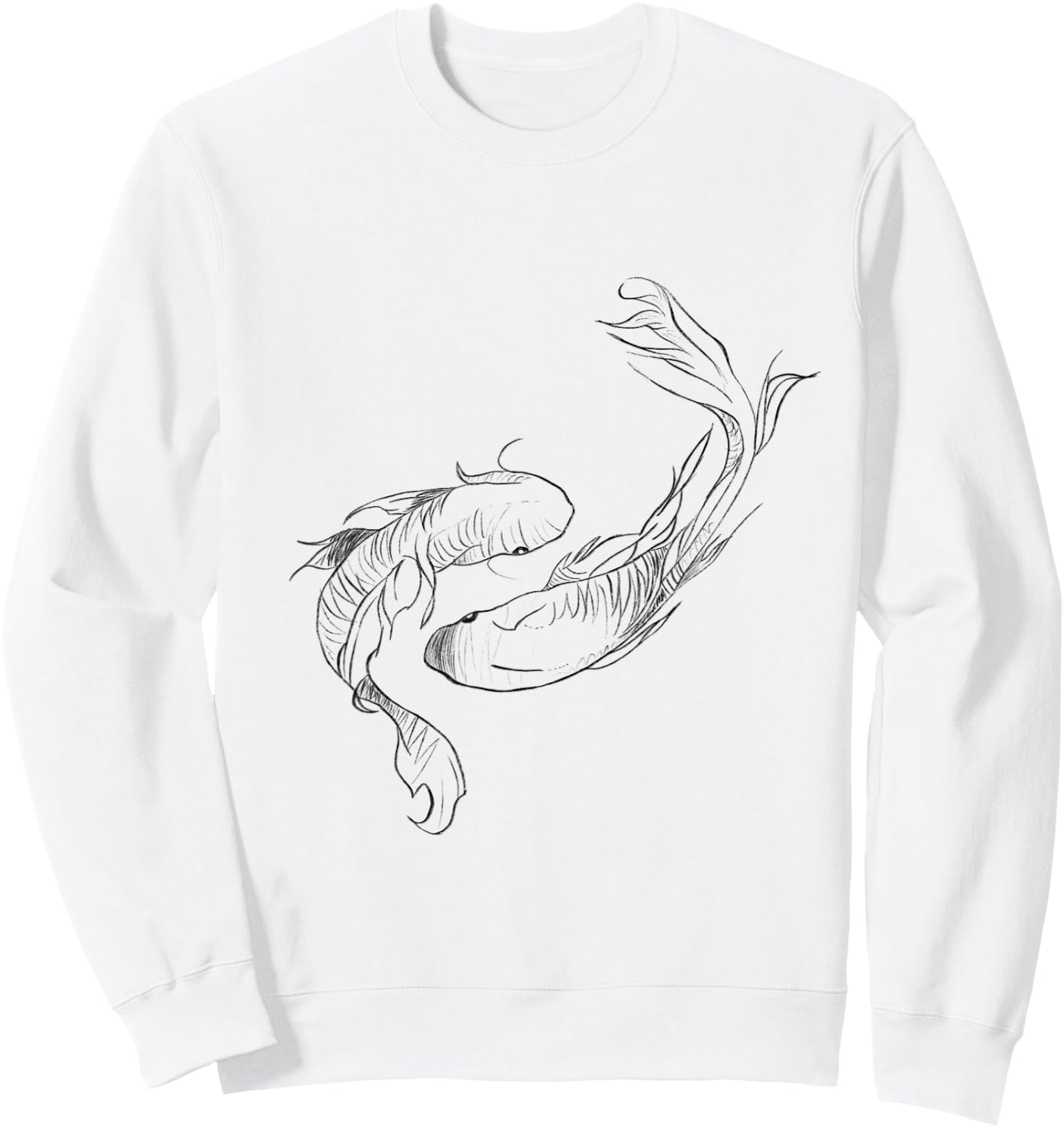 Koi Ying Yang floating Nishikigoi Koi carp fish lover Sweatshirt - Sweatshirt | White