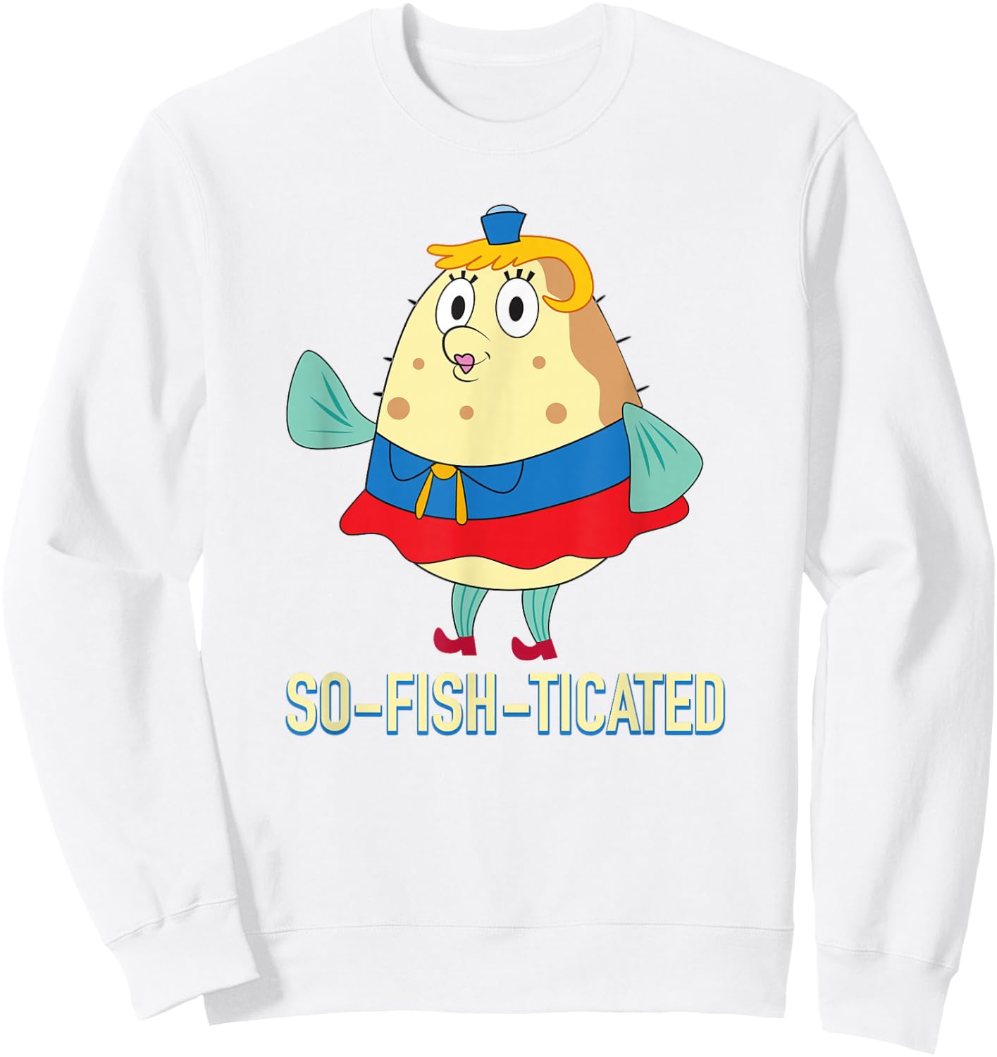 Mrs. Puff is So-Fish-ticated Sweatshirt - Sweatshirt | White