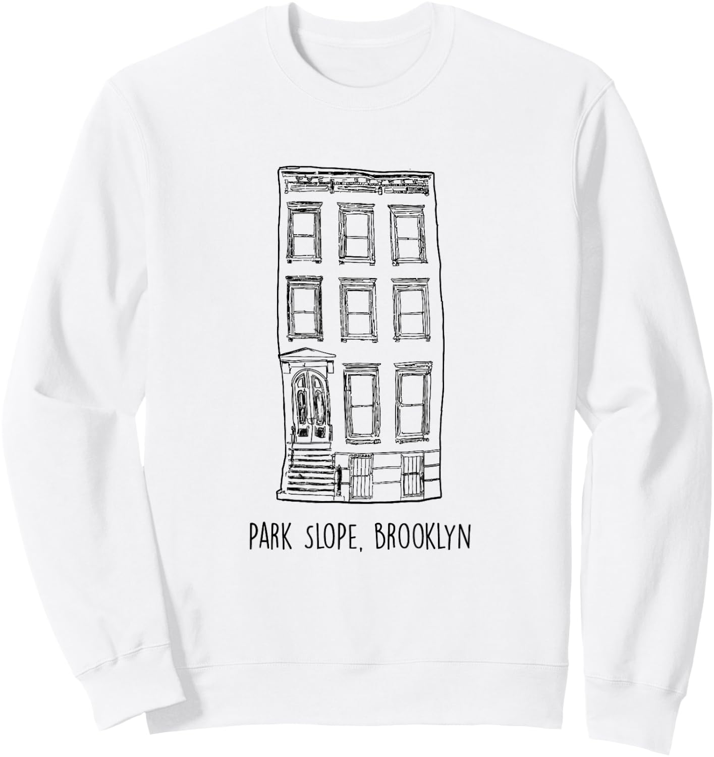 Park Slope Brooklyn Brownstone Sweatshirt - Sweatshirt | White