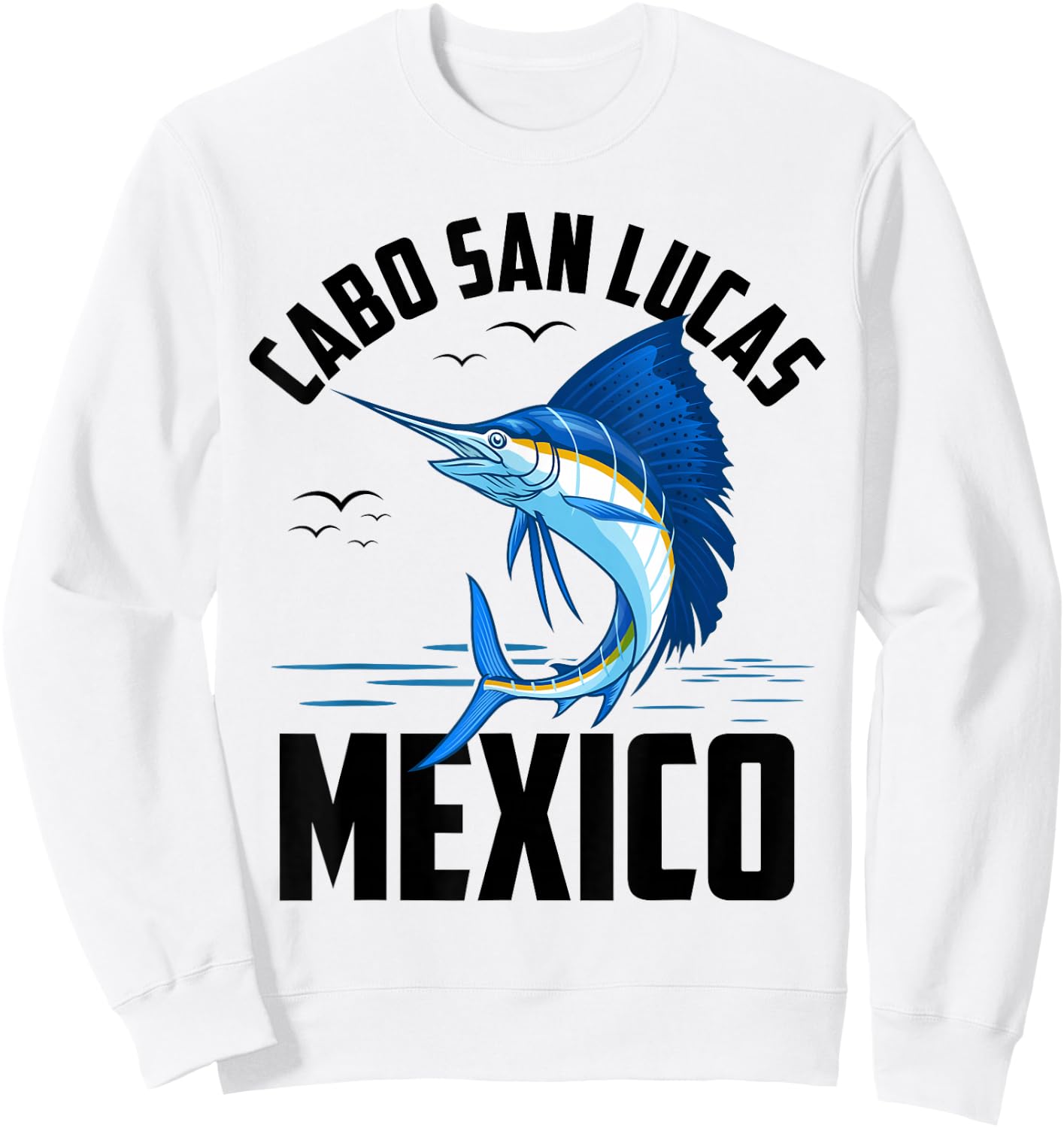 ShirtZilla Cabo San Lucas -Adults, -Kids White Short Sleeve Modern Classic U-Neck Mexico Vacation Surfing Casual Cotton Blend Lightweight Colorful Design Size: Small Sweatshirt - Sweatshirt | White