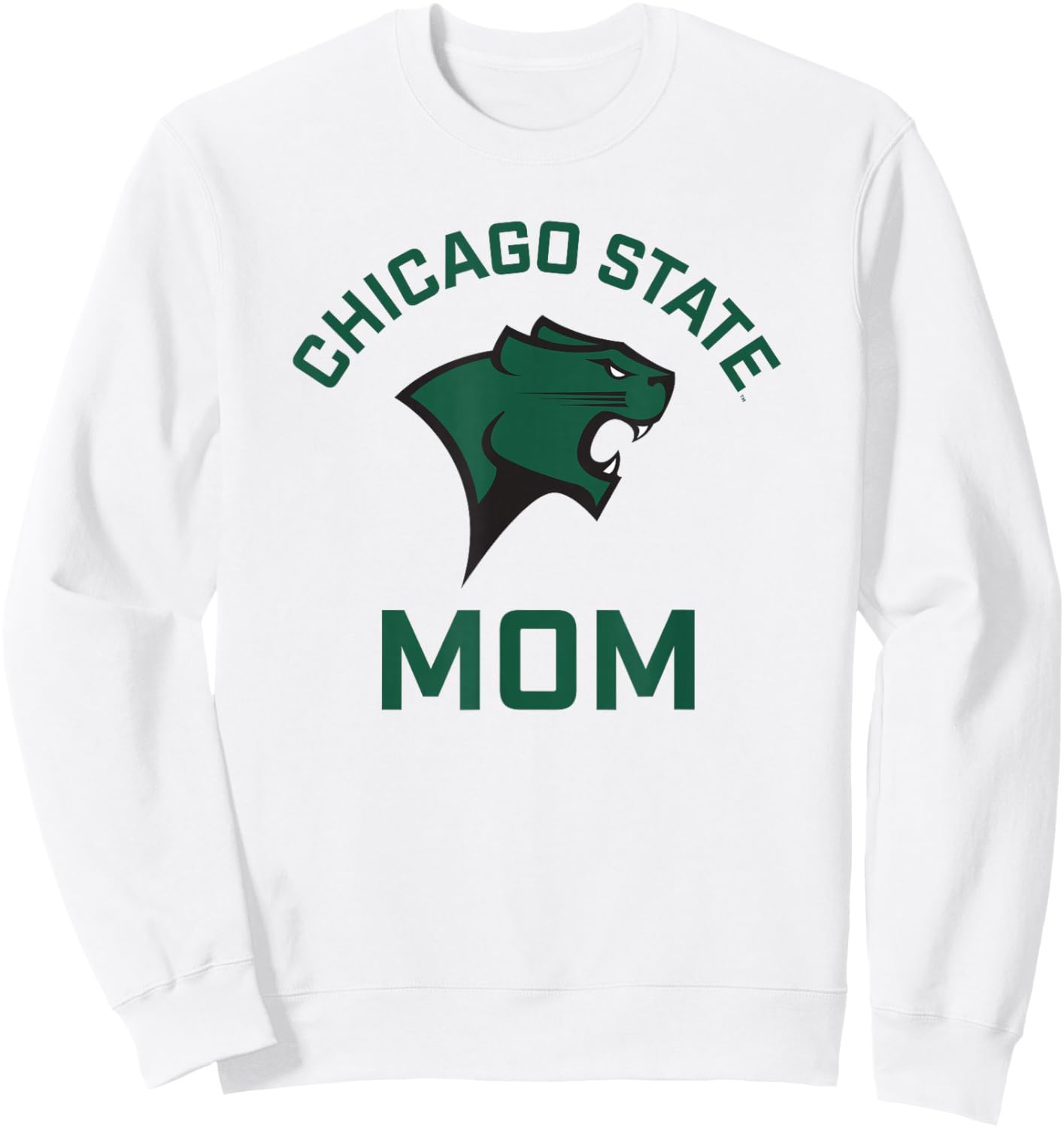 Chicago State University Cougars Arched Mom Sweatshirt - Sweatshirt | White