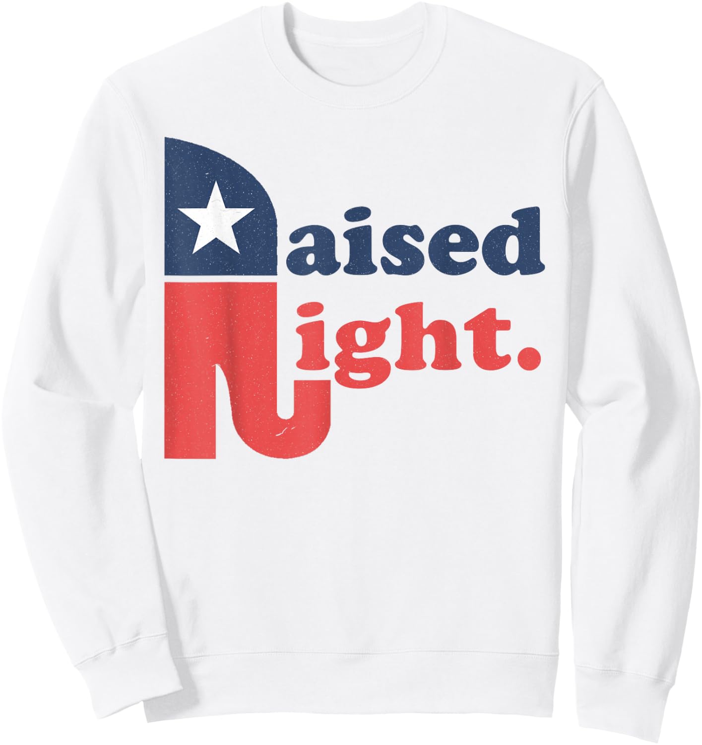 Raised Right Republican Elephant Retro Style Distressed Gift Sweatshirt - Sweatshirt | White