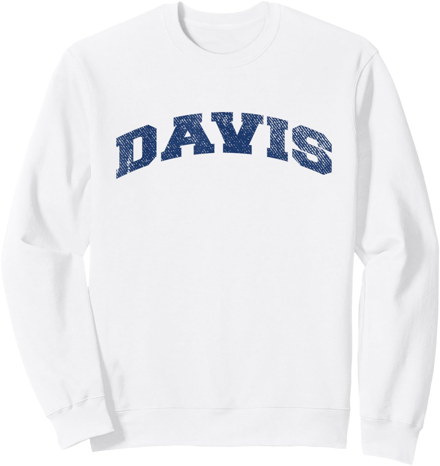 Davis California Varsity Style Vintage Grey Sweatshirt - Sweatshirt | White