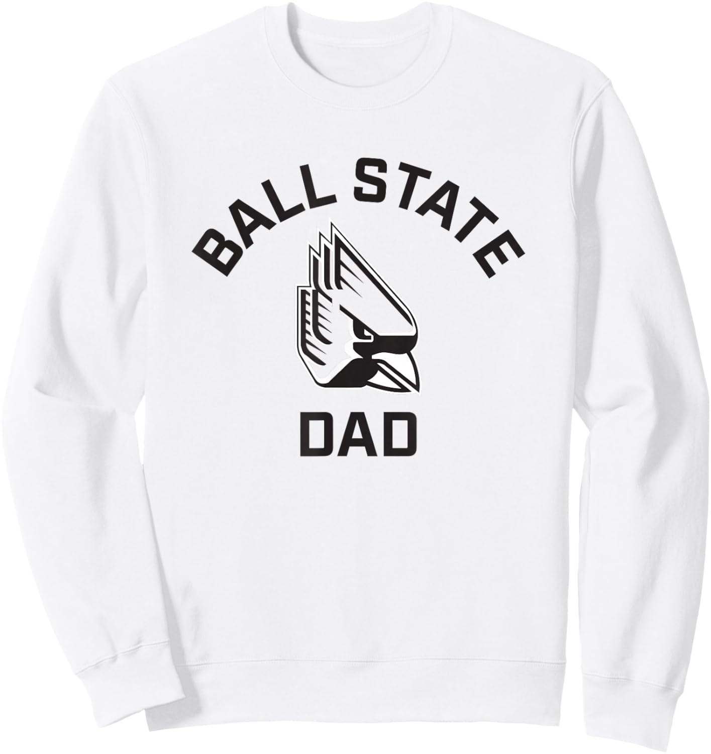 Ball State University Cardinals Arched Dad Sweatshirt - Sweatshirt | White