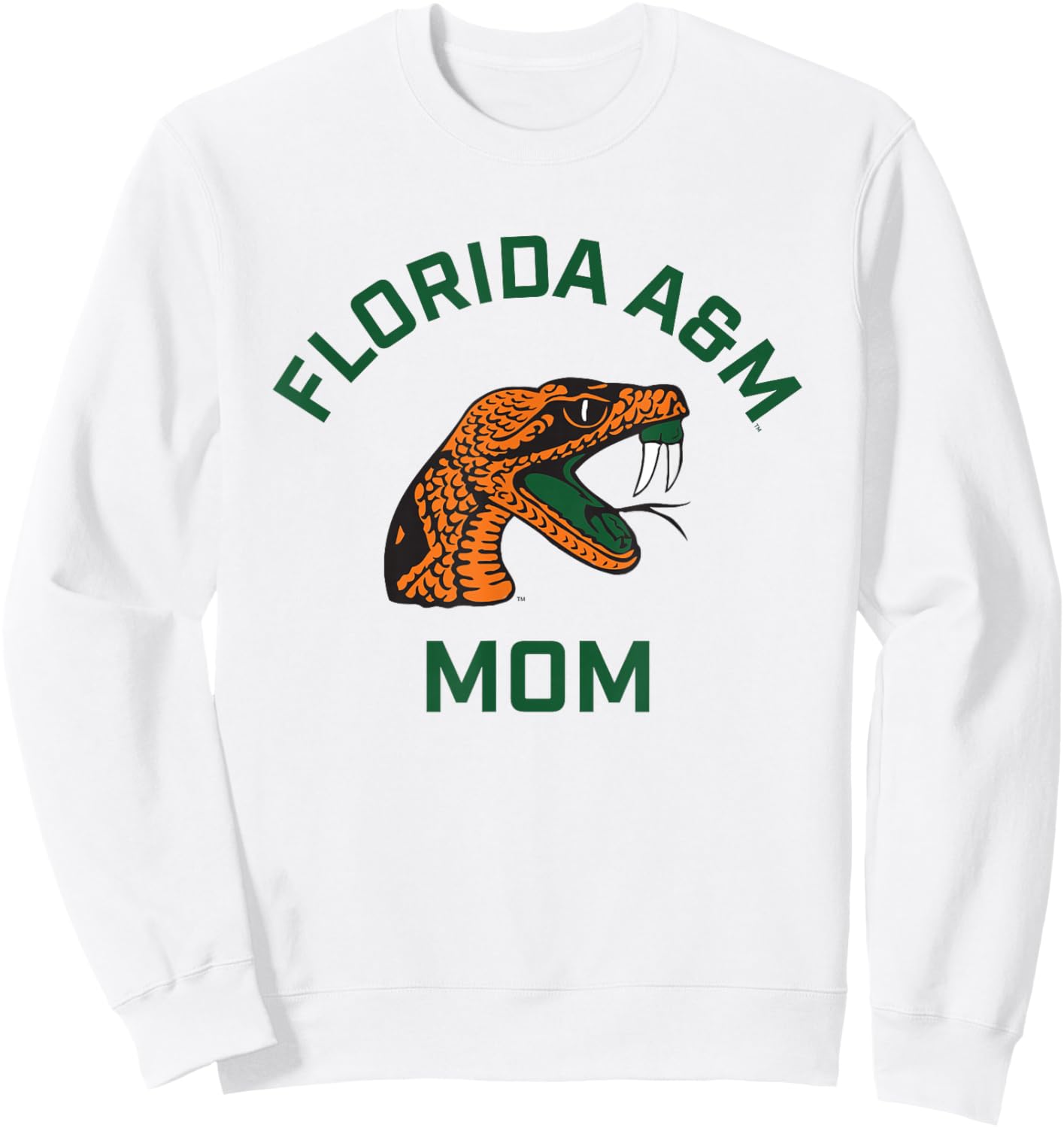 Florida A&M University FAMU Rattlers Arched Mom Sweatshirt - Sweatshirt | White