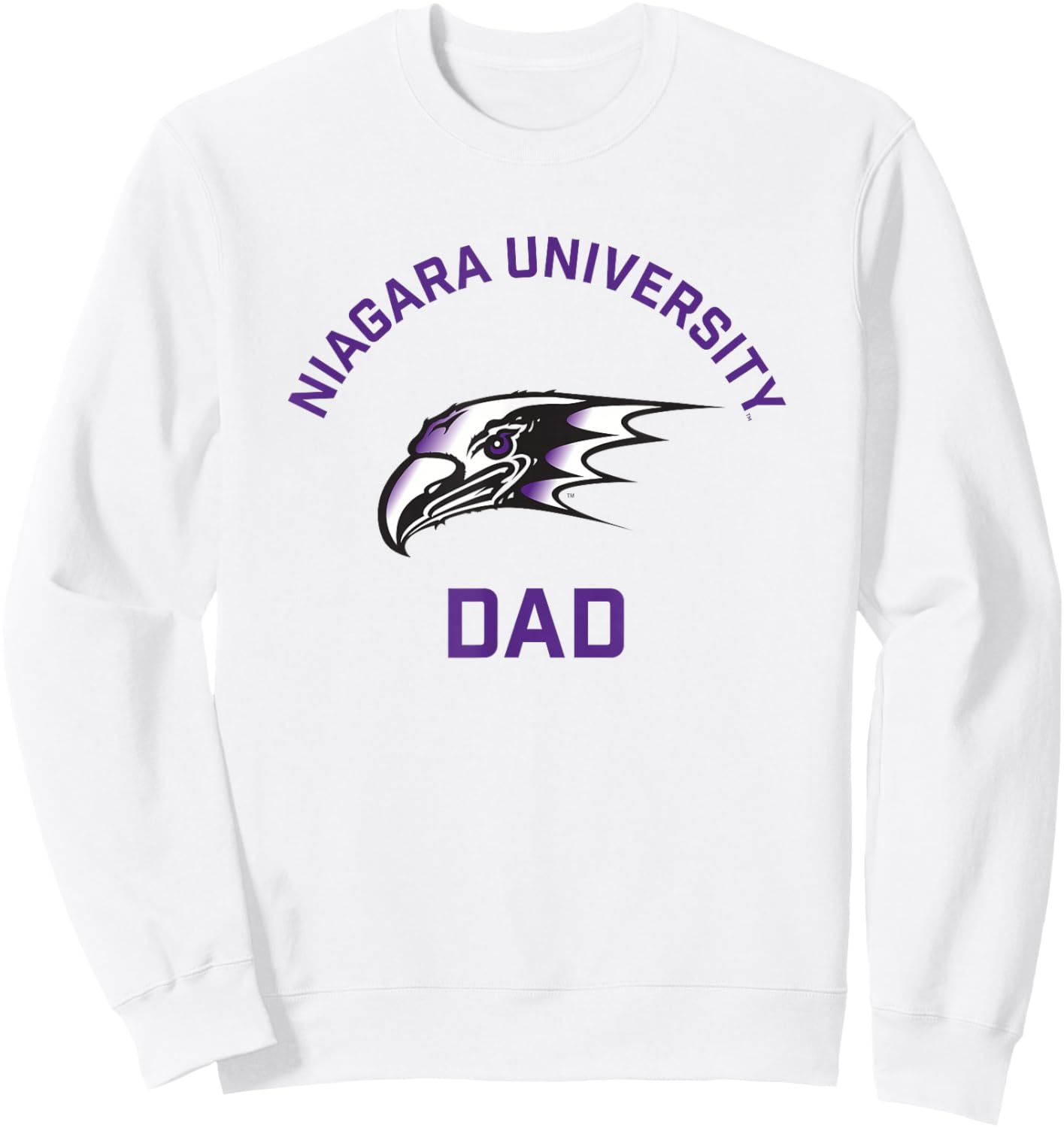 Niagara University Purple Eagles Arched Dad Sweatshirt - Sweatshirt | White