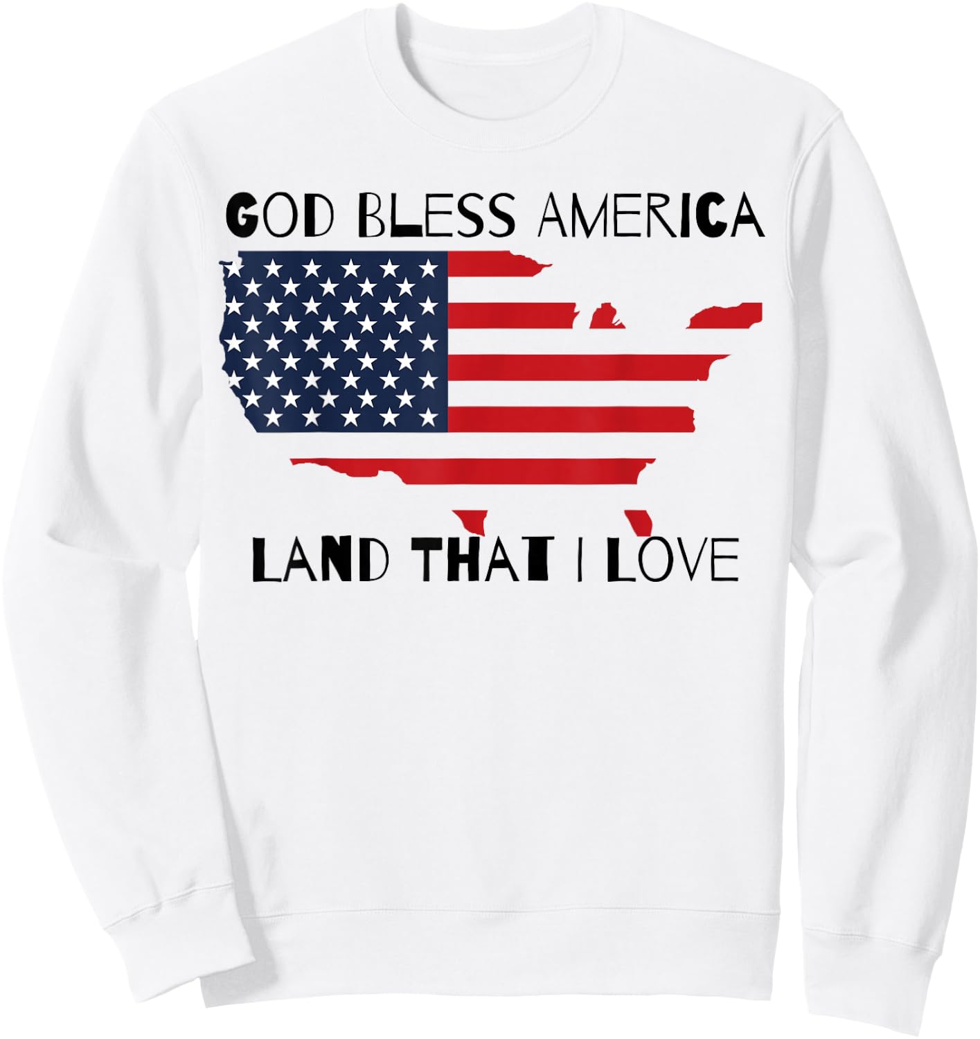 God Bless America USA Sweatshirt - Sweatshirt | White