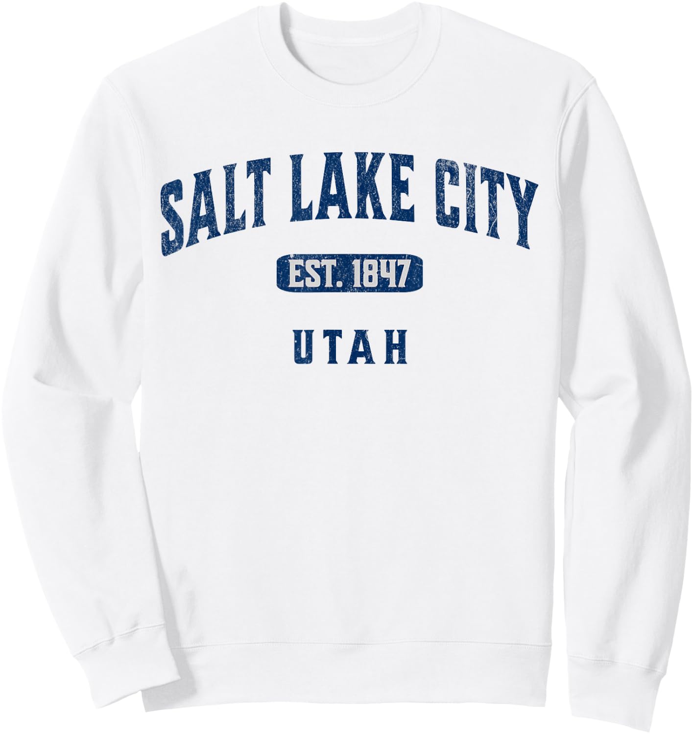 Vintage Athletic Souvenir Visit Salt Lake City Utah Sweatshirt - Sweatshirt | White